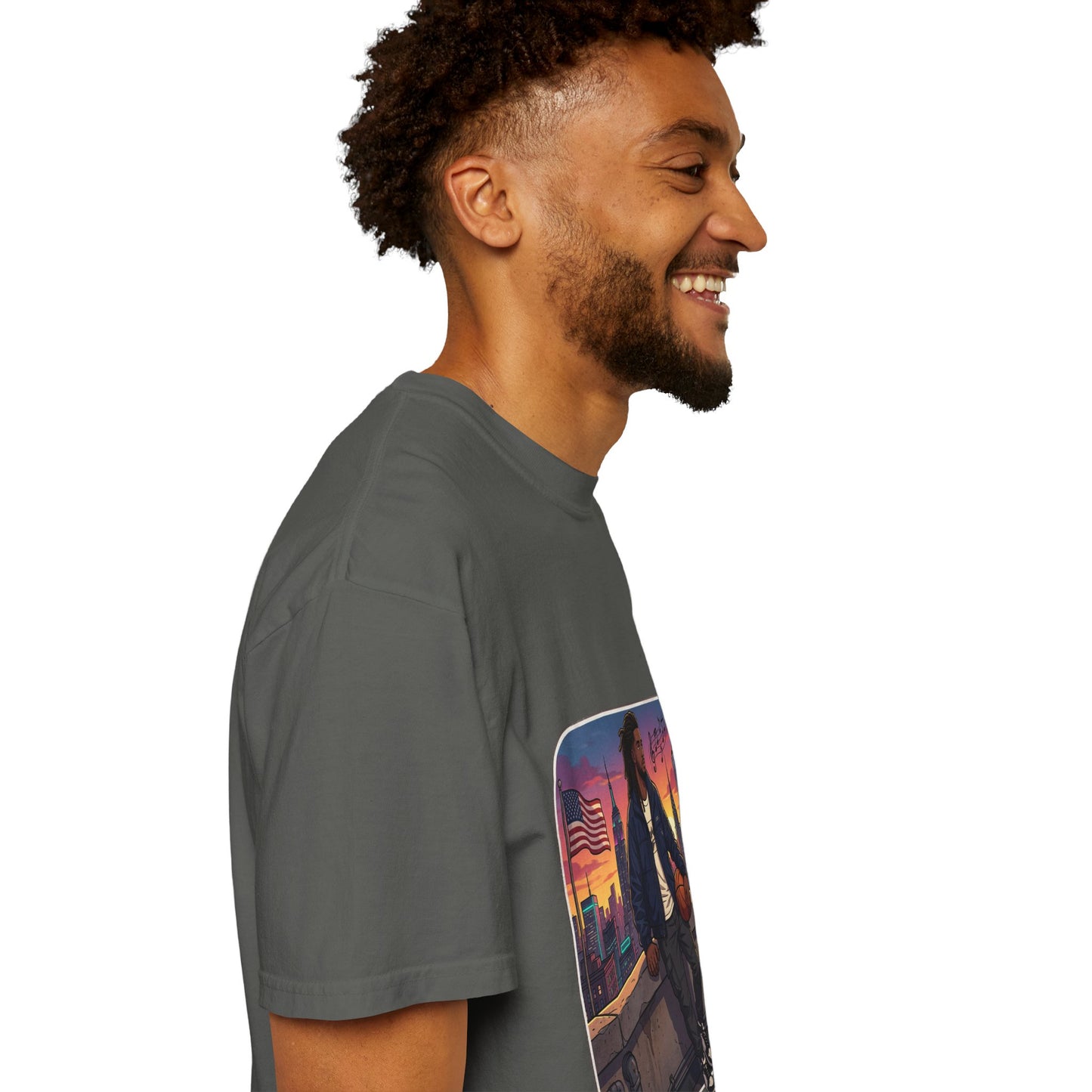 City Sunset Basketball Player T-Shirt — Urban Hoop Lifestyle Tee