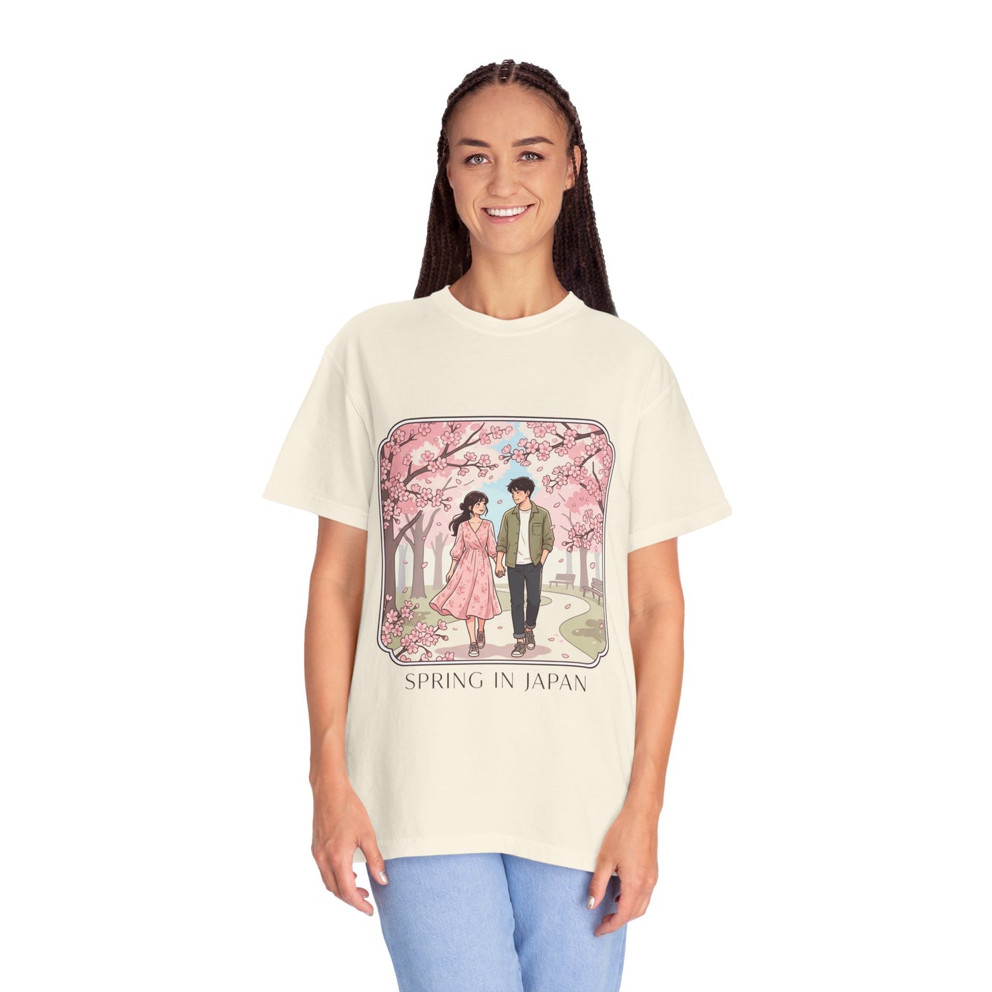 Spring in Japan T-Shirt — Cherry Blossom Couple Graphic Tee