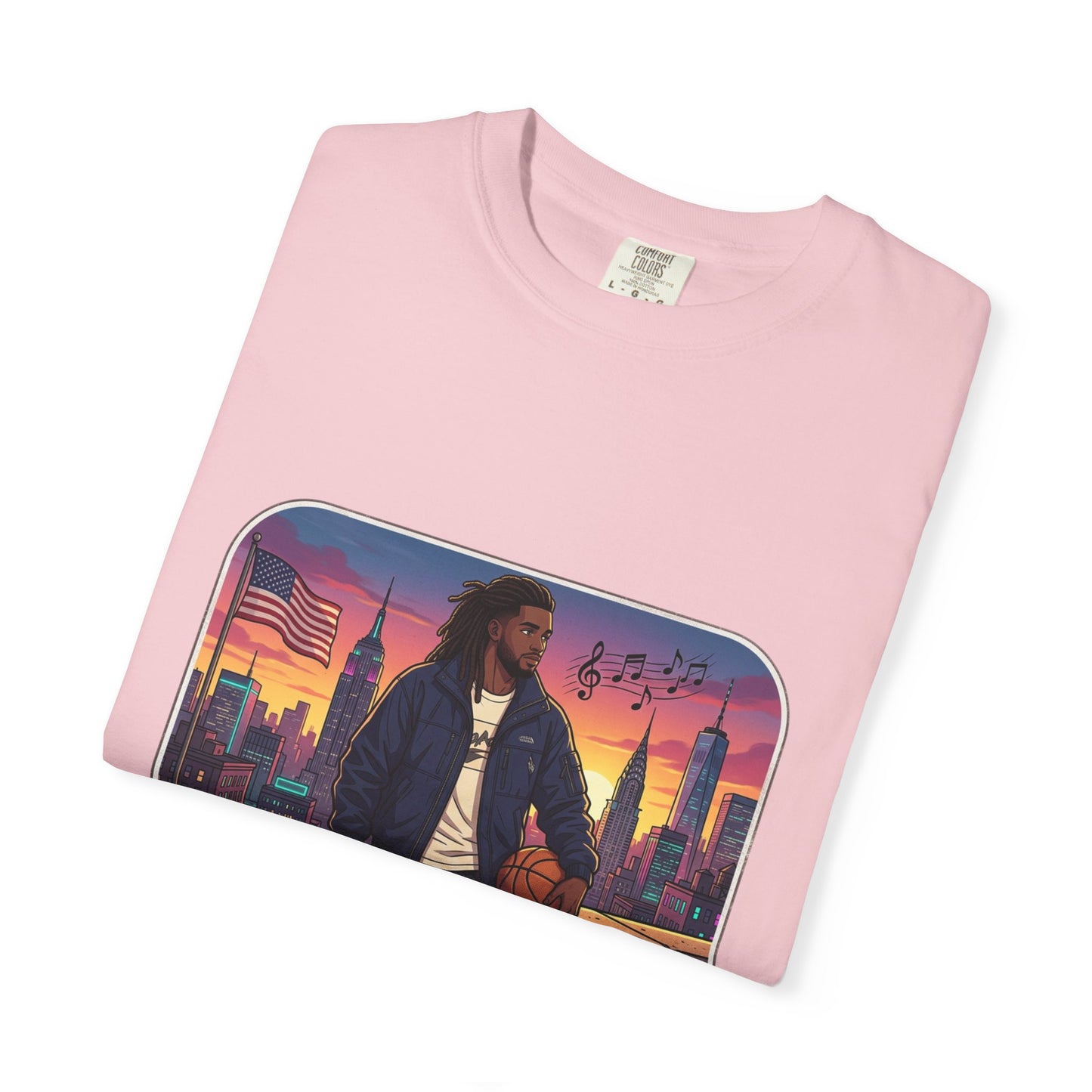 City Sunset Basketball Player T-Shirt — Urban Hoop Lifestyle Tee