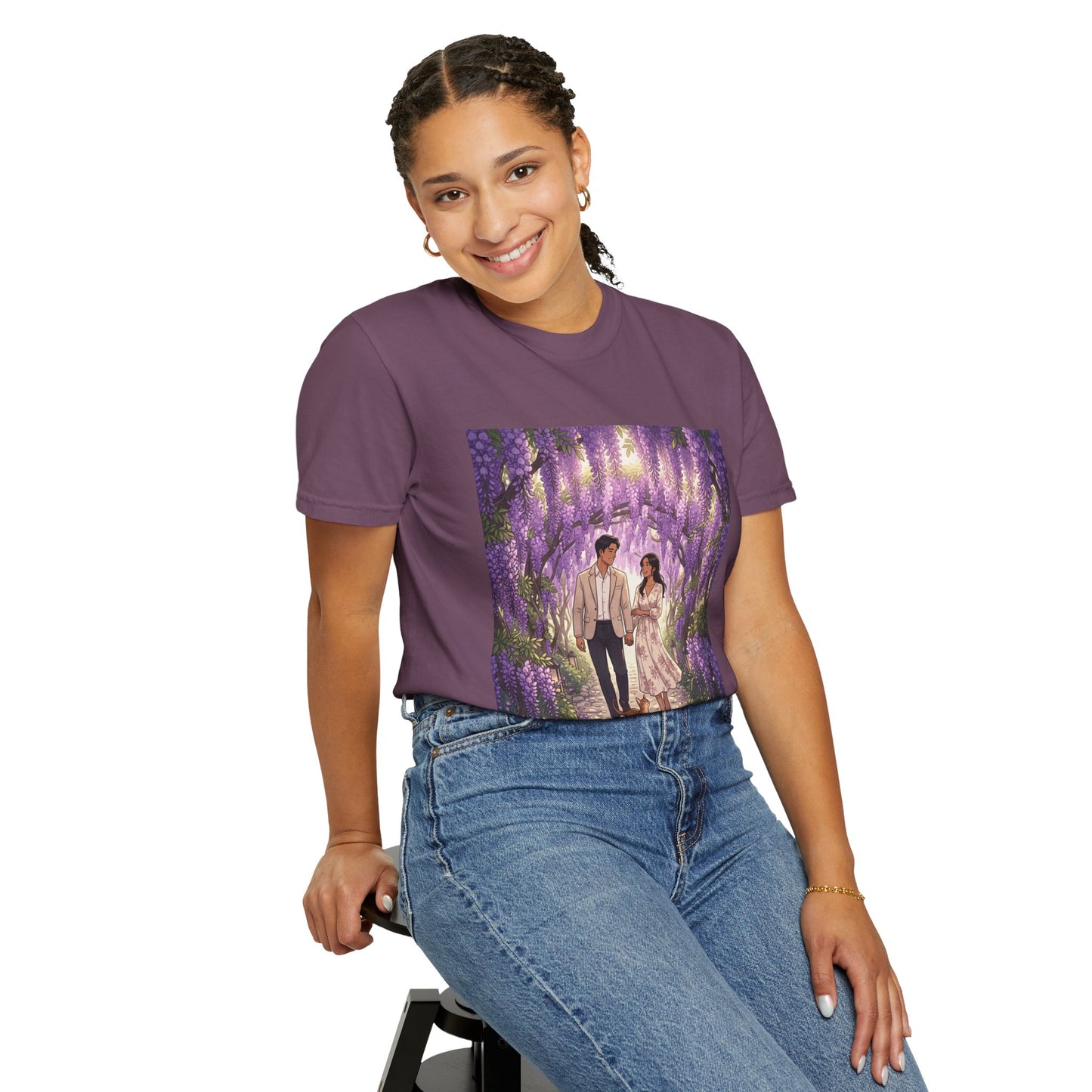 Spring of Us T-Shirt — Romantic Wisteria Couple Graphic Tee