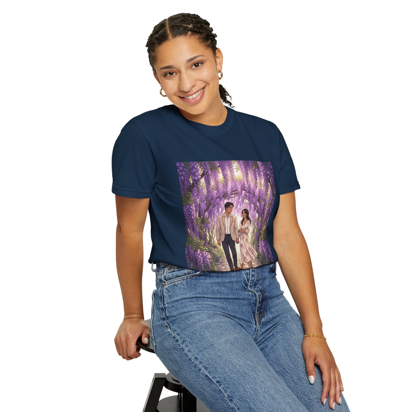 Spring of Us T-Shirt — Romantic Wisteria Couple Graphic Tee