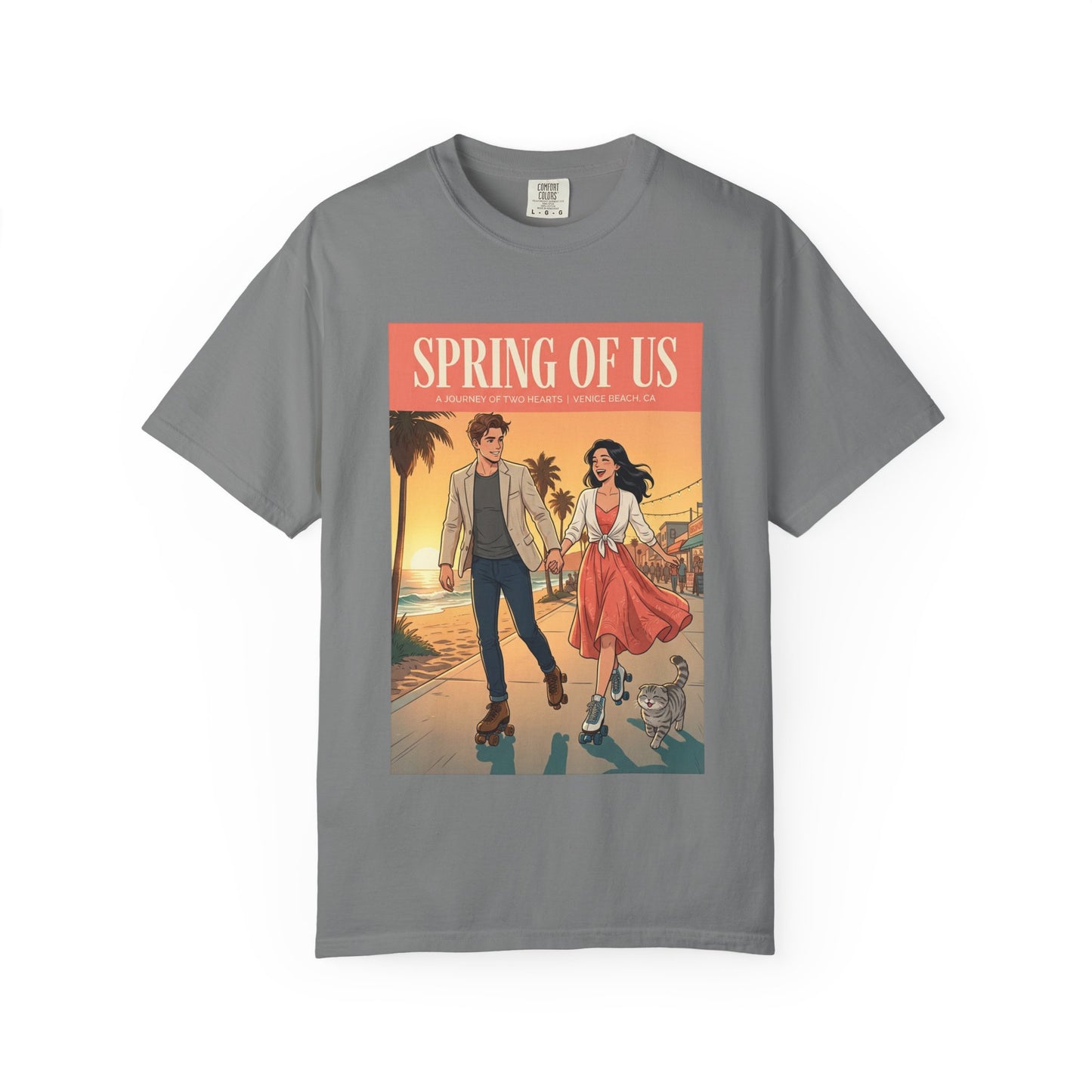 Spring of Us T-Shirt — Vintage Romantic Beach Couple Graphic Tee