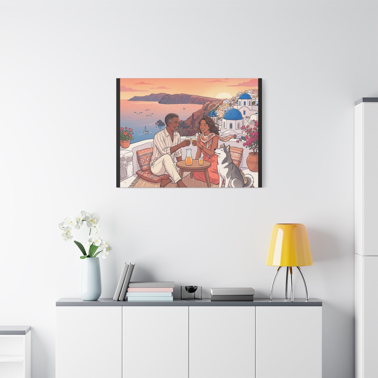 Santorini, Greece – “Sunset Serenade - Matte Canvas, Stretched, 1.25"