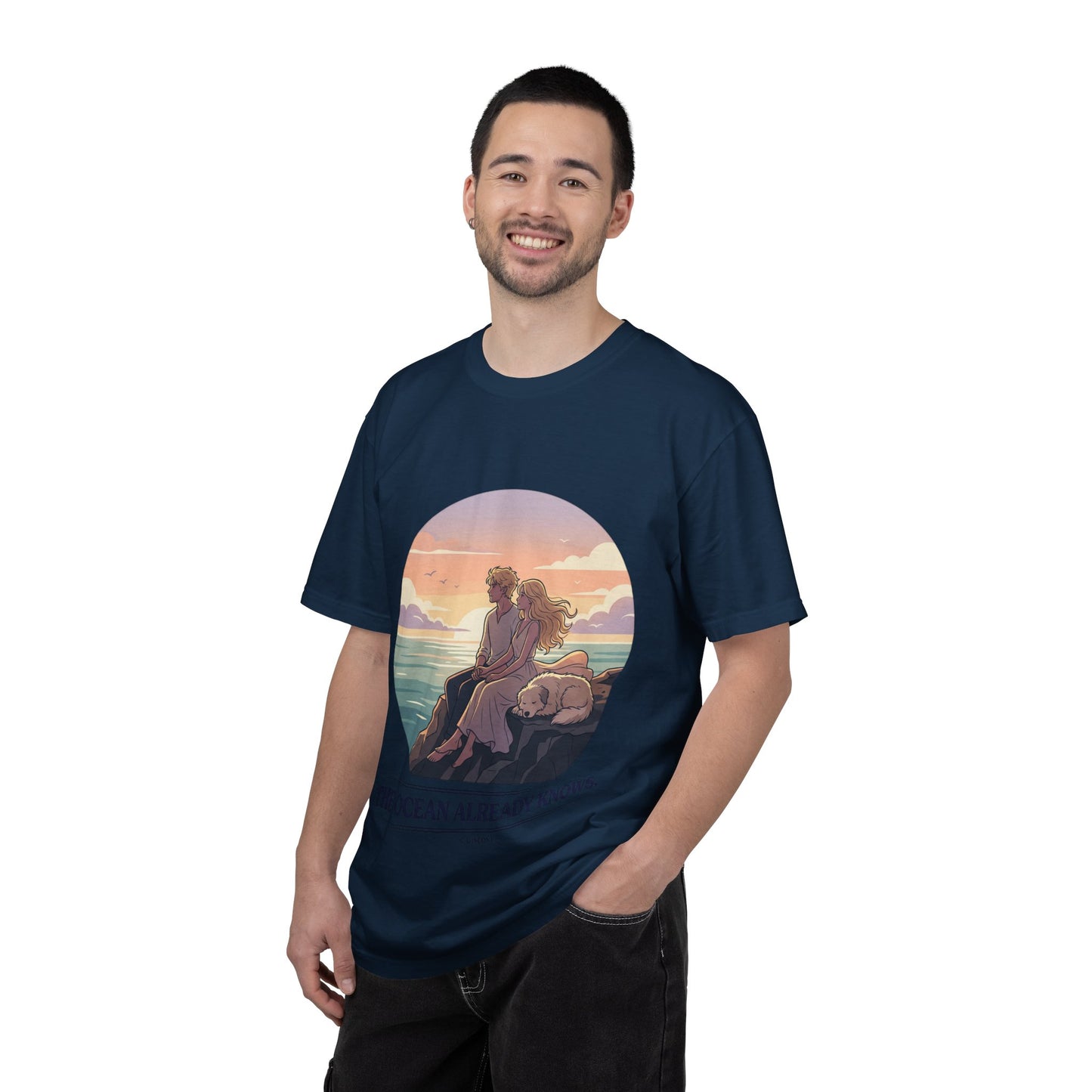 Ocean Sunset Graphic T-Shirt — "The Ocean Already Knows"