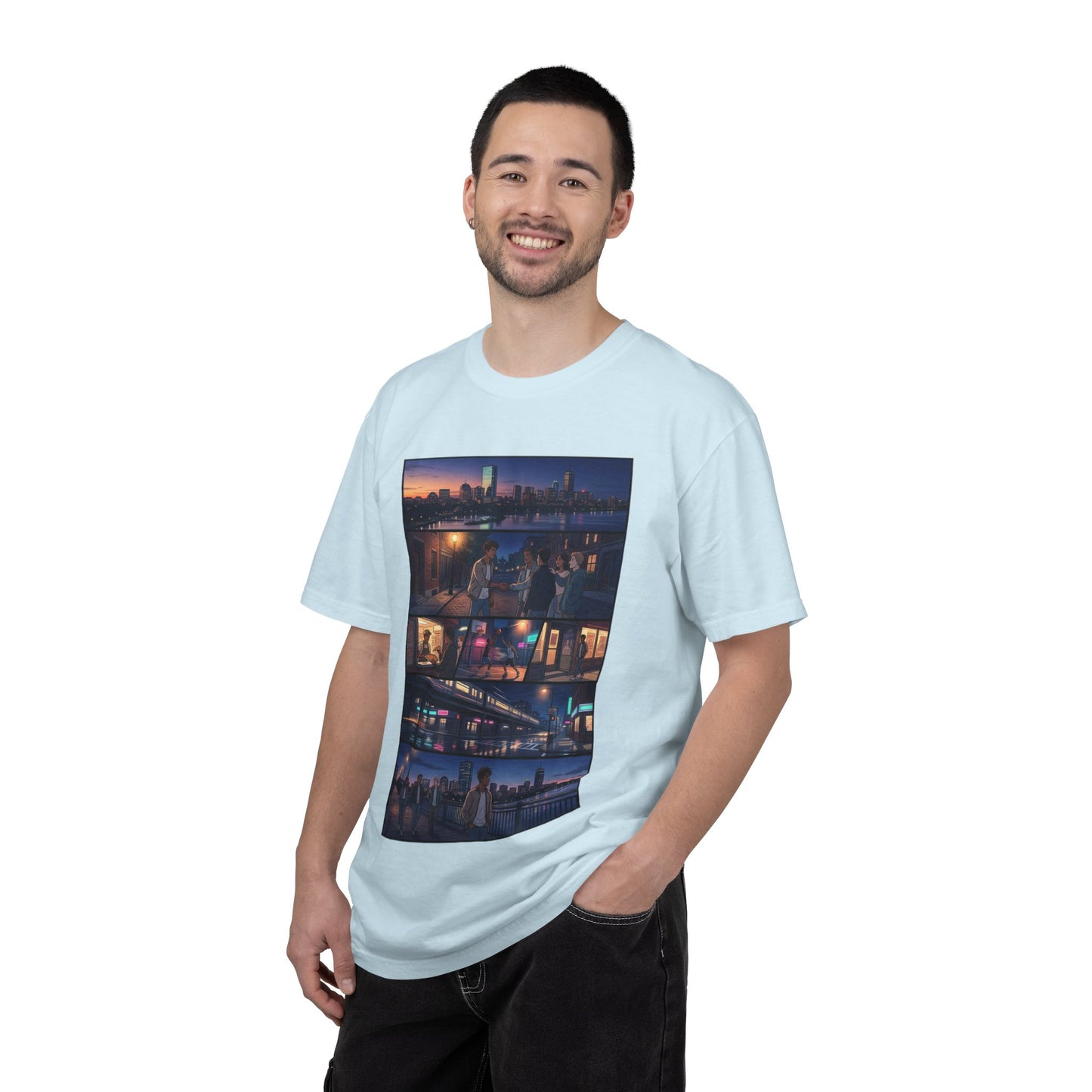 Boston: Built Different - City Nights Photo Collage T-Shirt