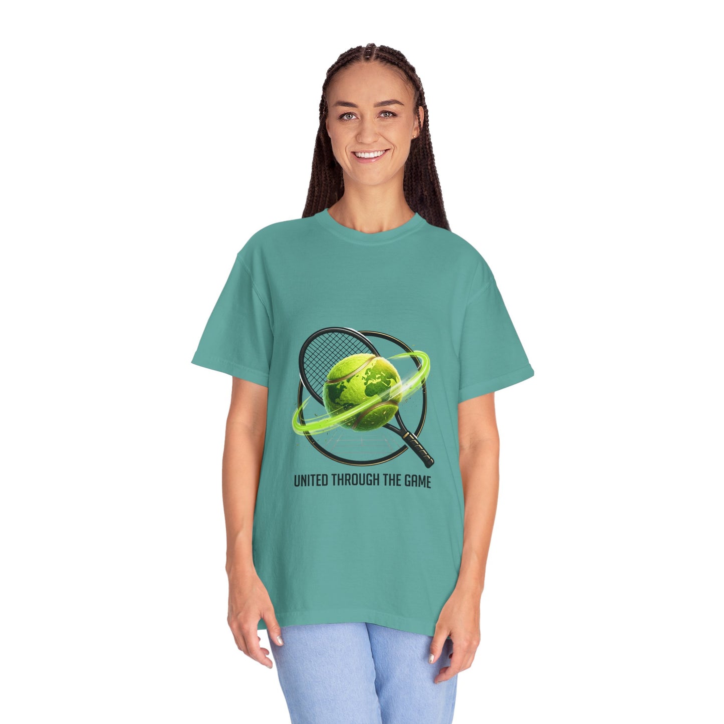 Tennis Globe T‑Shirt — "United Through the Game" Sports Tee