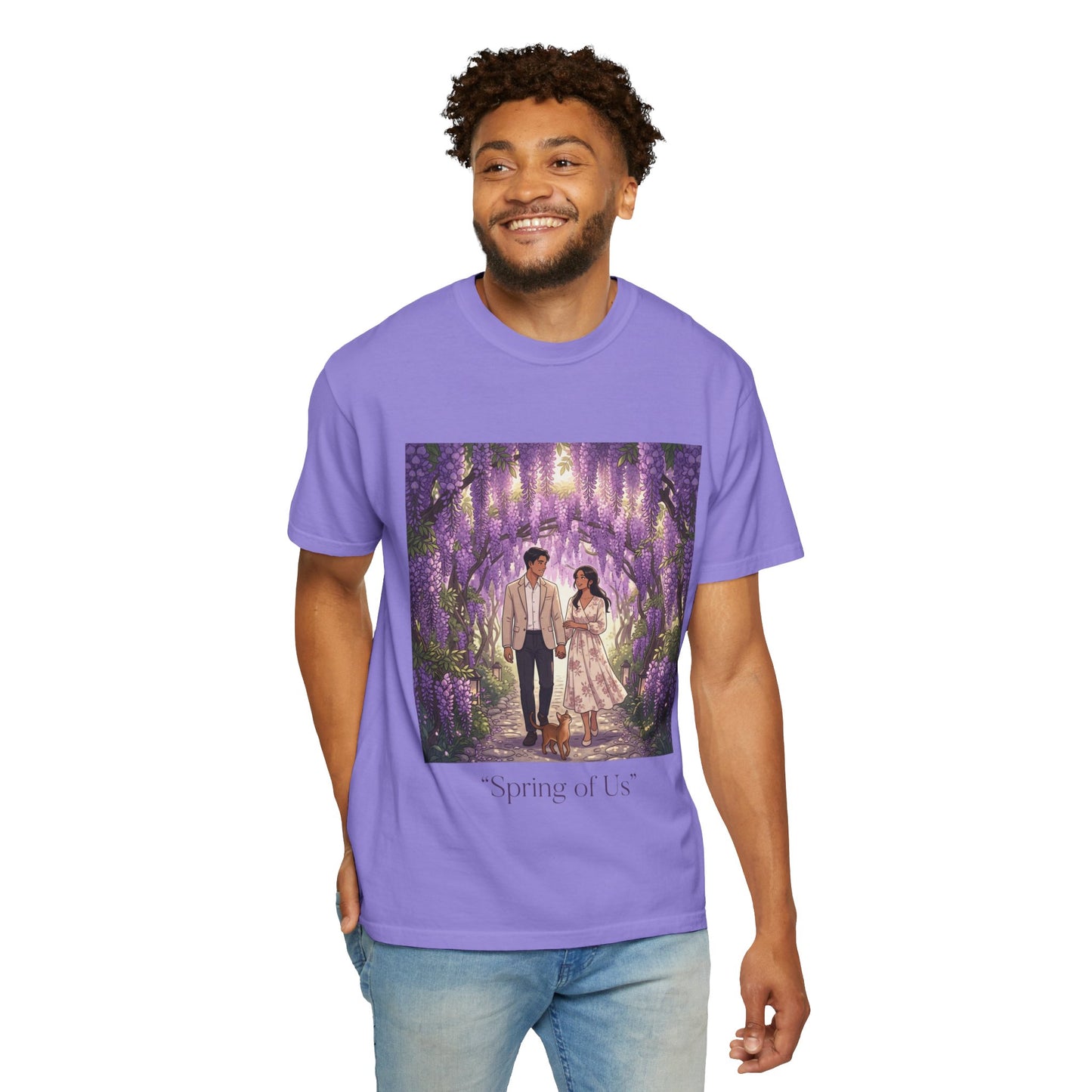 Spring of Us T-Shirt — Romantic Wisteria Couple Graphic Tee