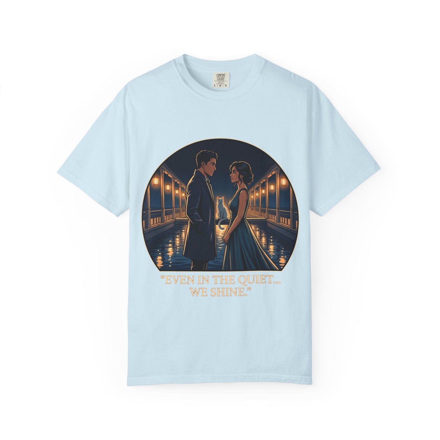 Romantic Night Stroll T-Shirt — "Even in the Quiet... We Shine" Graphic Tee