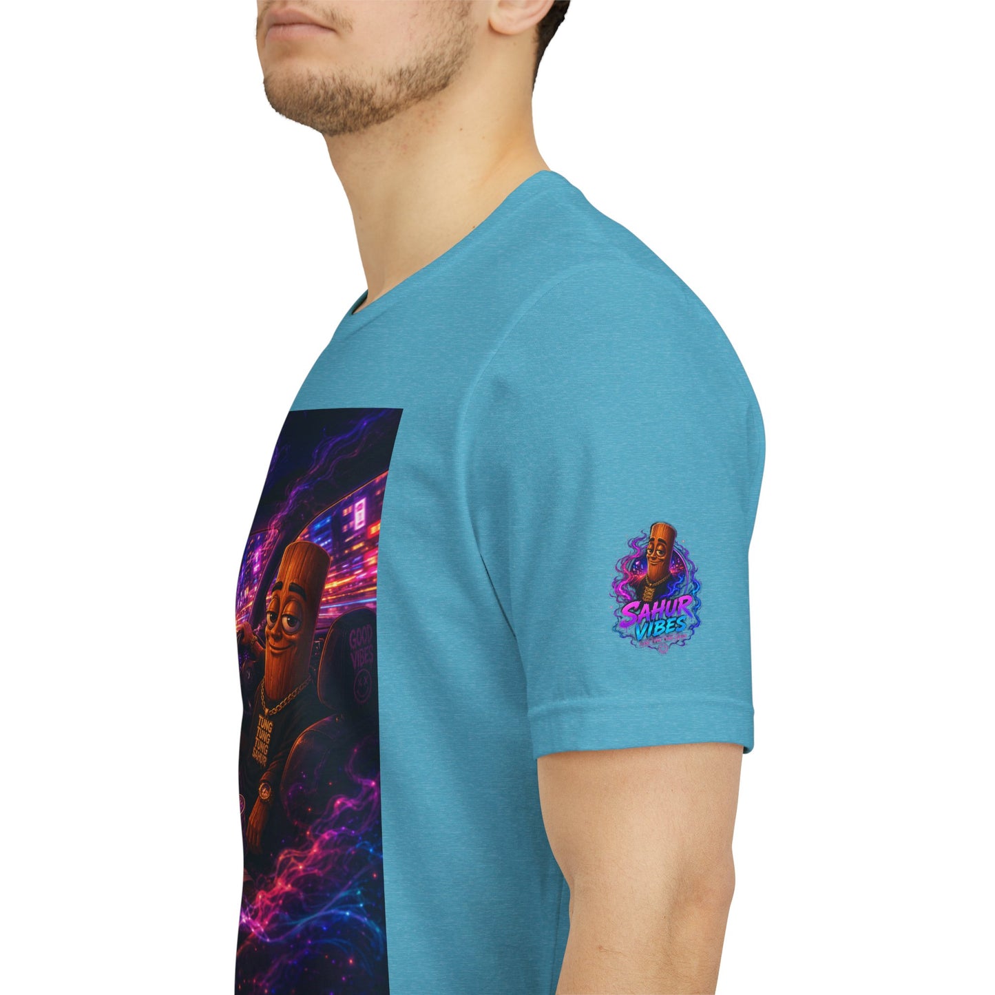 Tung Tung Tung Sahur Who Ride Like Us T-Shirt — Night Cruise Vaporwave Graphic Tee