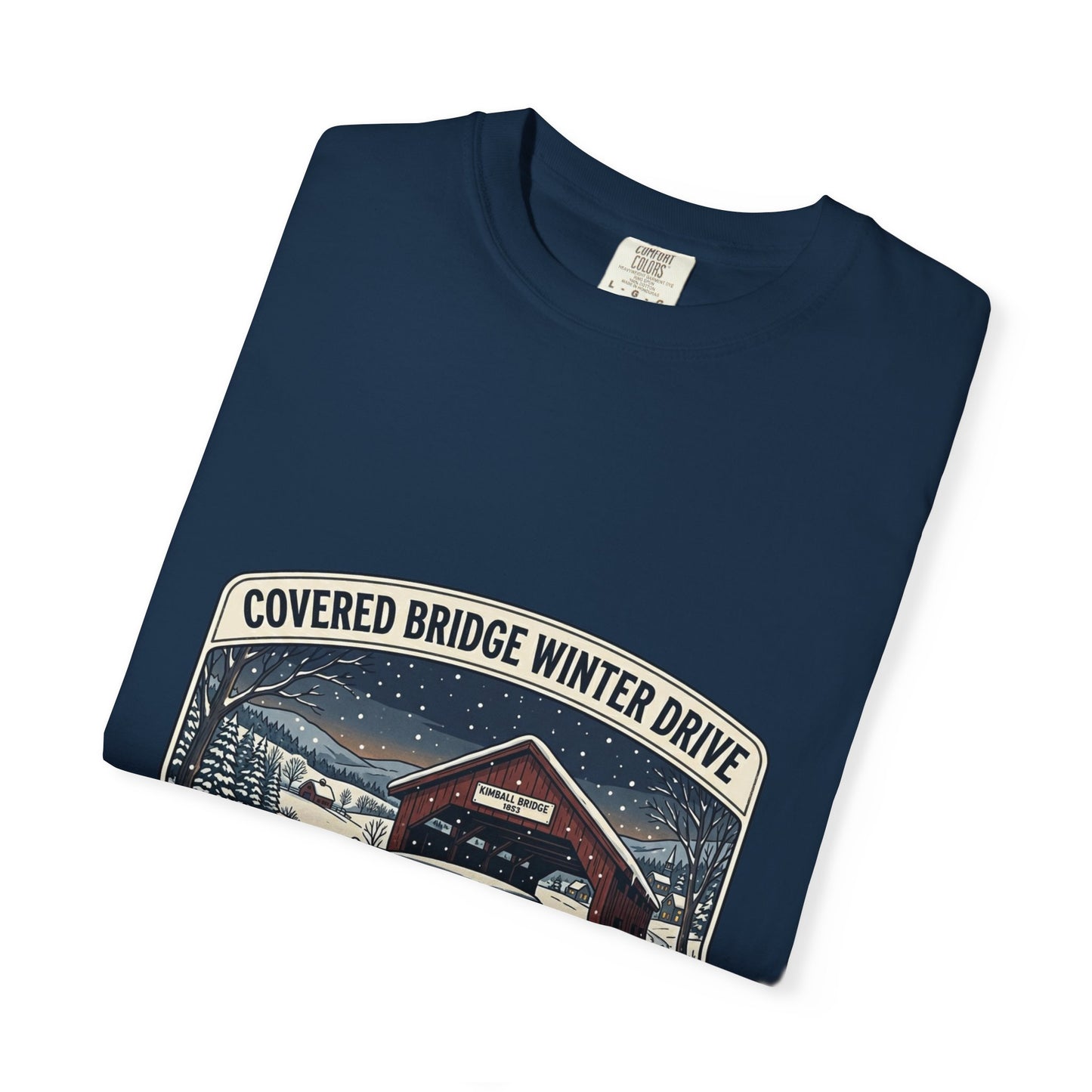 Covered Bridge Winter Drive T-Shirt