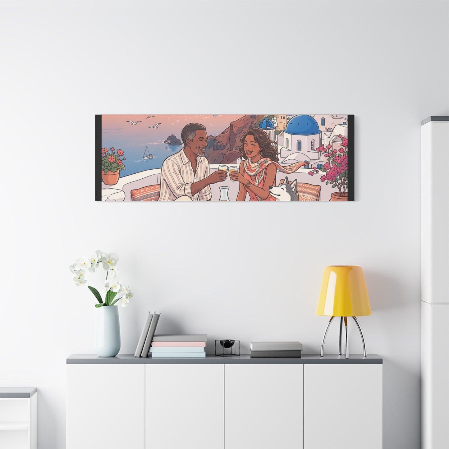 Santorini, Greece – “Sunset Serenade - Matte Canvas, Stretched, 1.25"