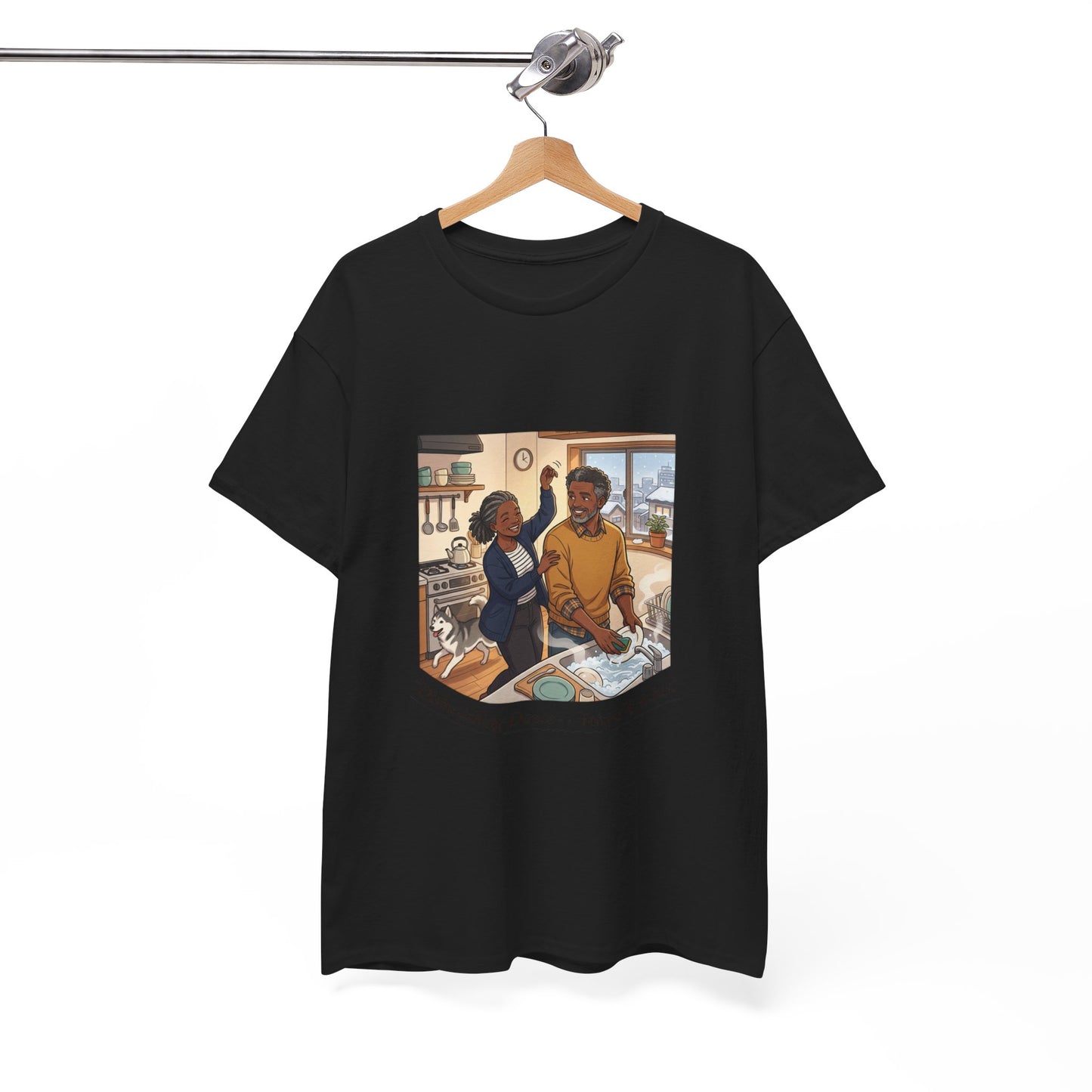 Dishwashing Dance Tee — Couple Kitchen Graphic T-Shirt