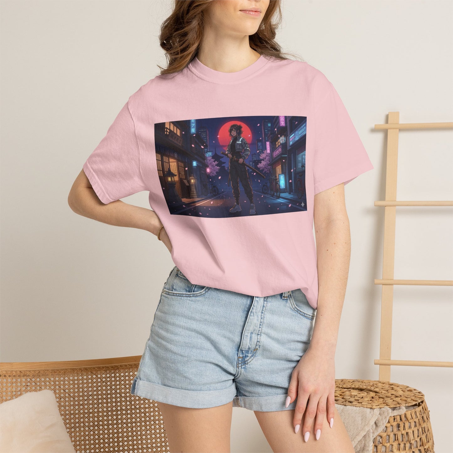Japan — Samurai City Tradition + Nightscape T-Shirt —  Graphic Tee