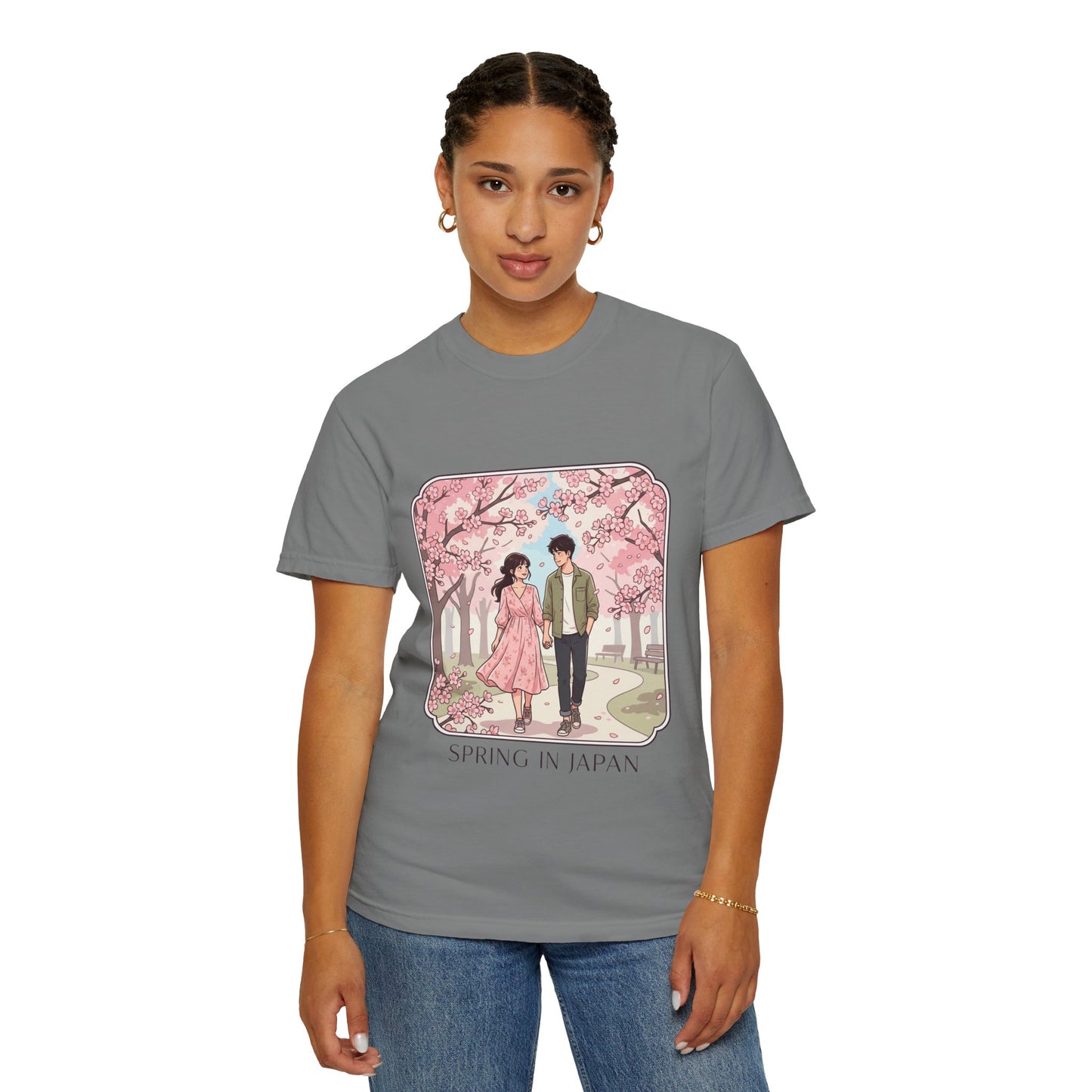Spring in Japan T-Shirt — Cherry Blossom Couple Graphic Tee