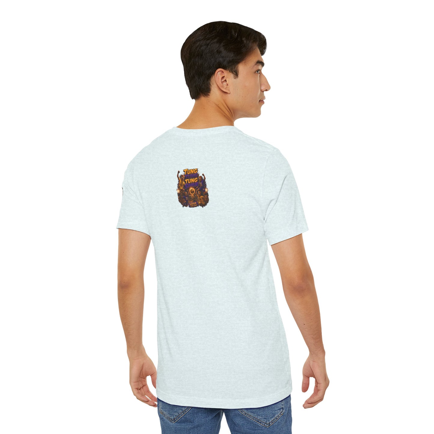 Tung Tung Tung Sahur Header Goal Soccer Action Graphic Tee — Team Court Night Design