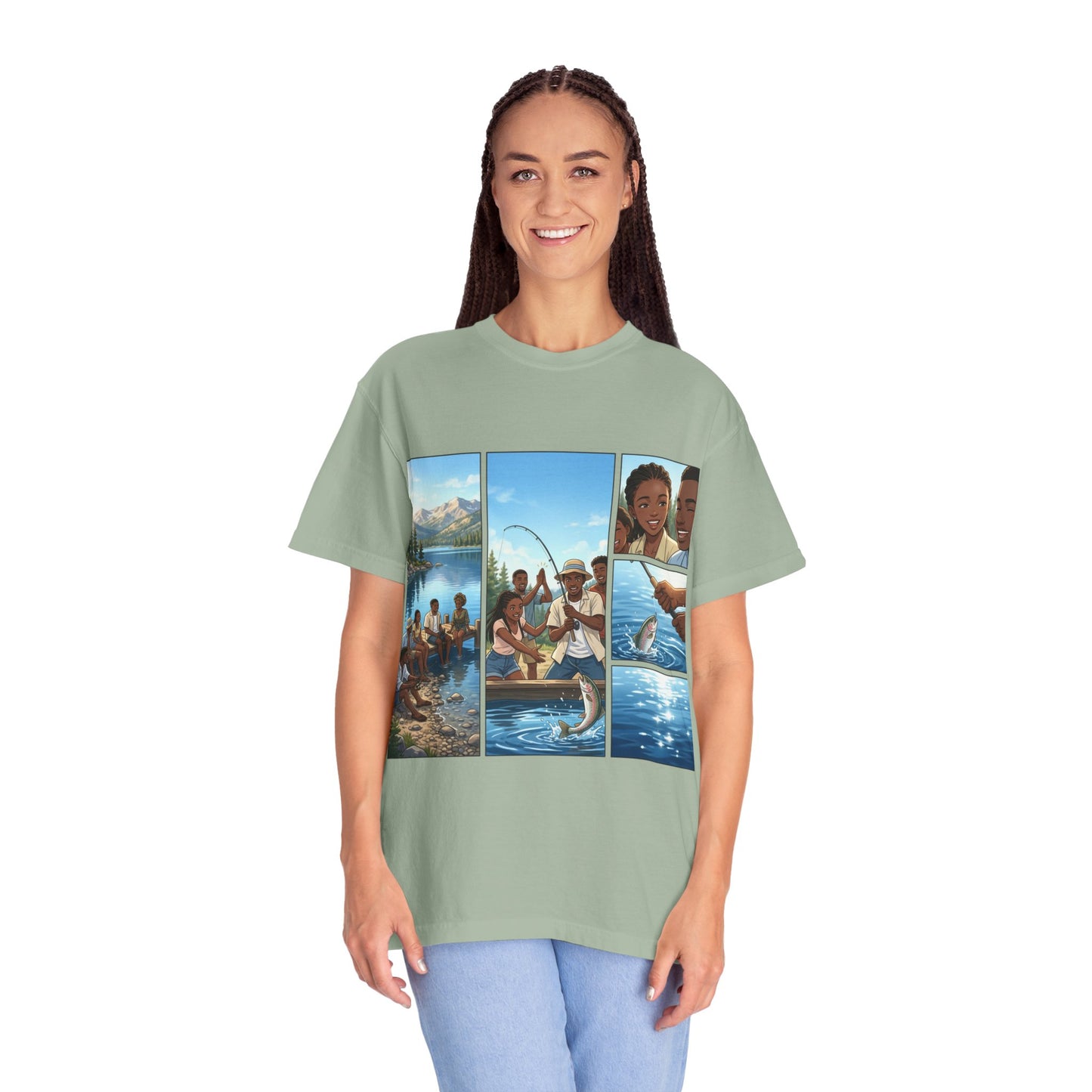 ake Tahoe Fishing Moments T-Shirt — Retro Outdoors Fishing Graphic Tee