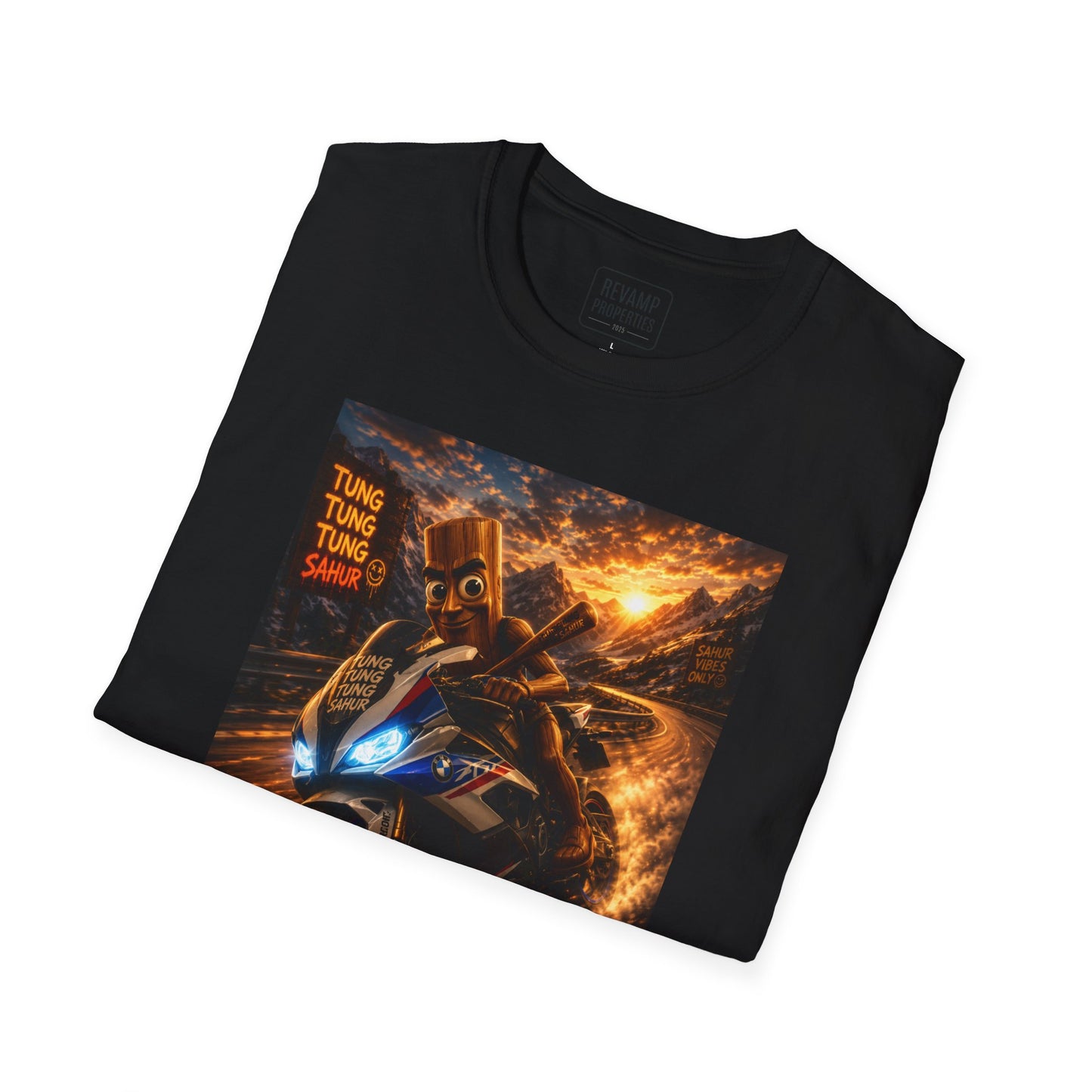 Tung Tung Tung Sahur 2 Wheels On Steel & Fire T-Shirt — "Time To Turn The Tide" Tee