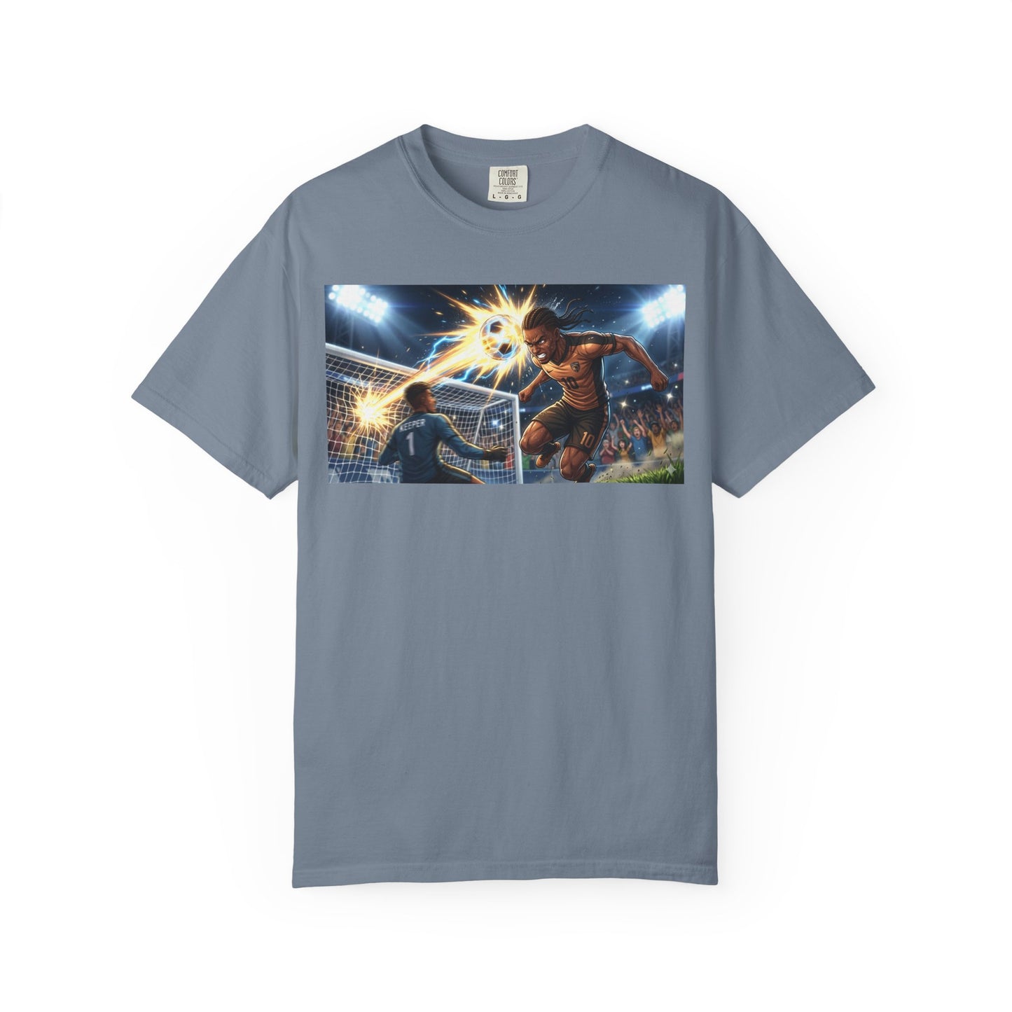 Soccer Goal Explosion T-Shirt — Action-Packed Football Graphic Tee