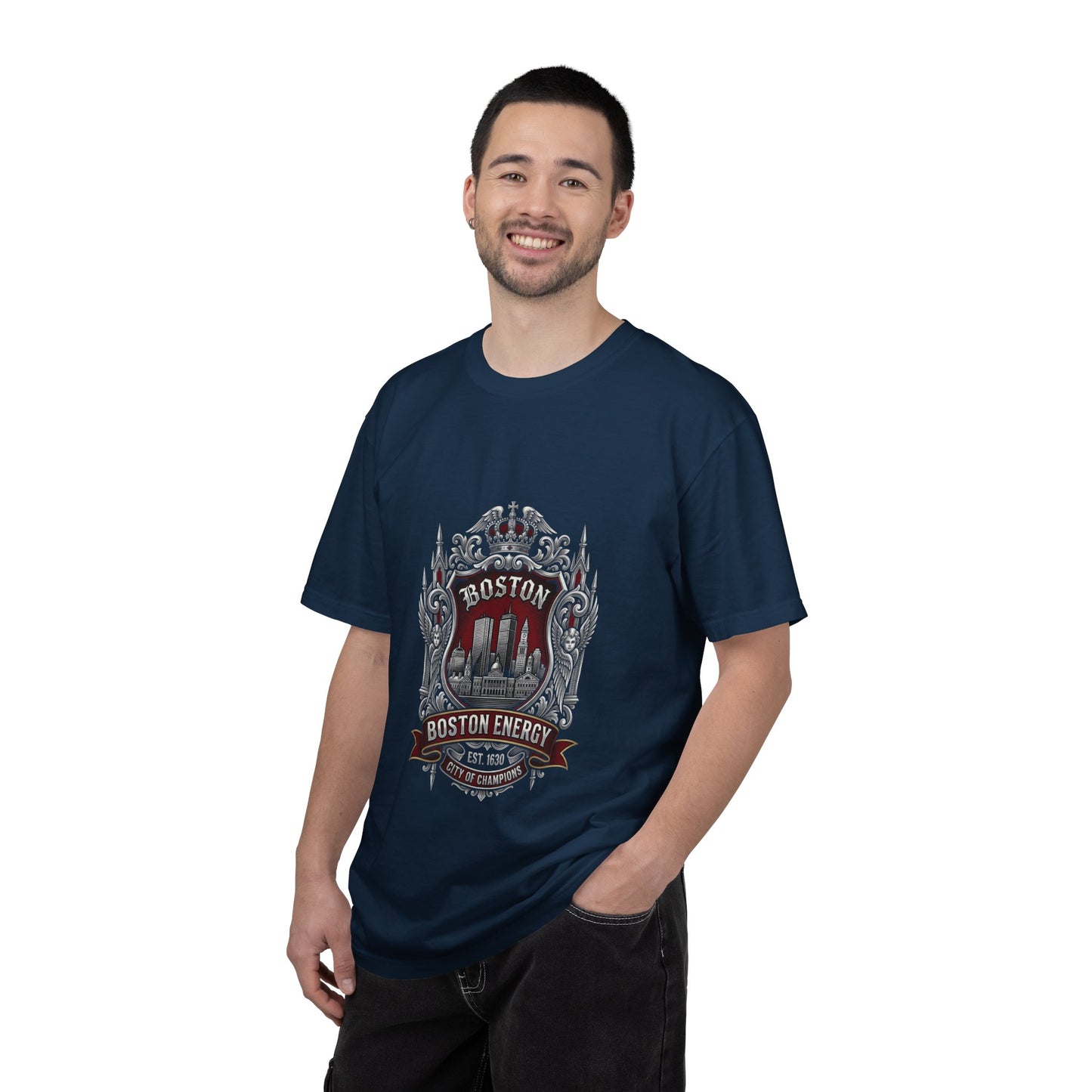 Boston Energy Vintage Crest T-Shirt — Retro City Skyline Tee