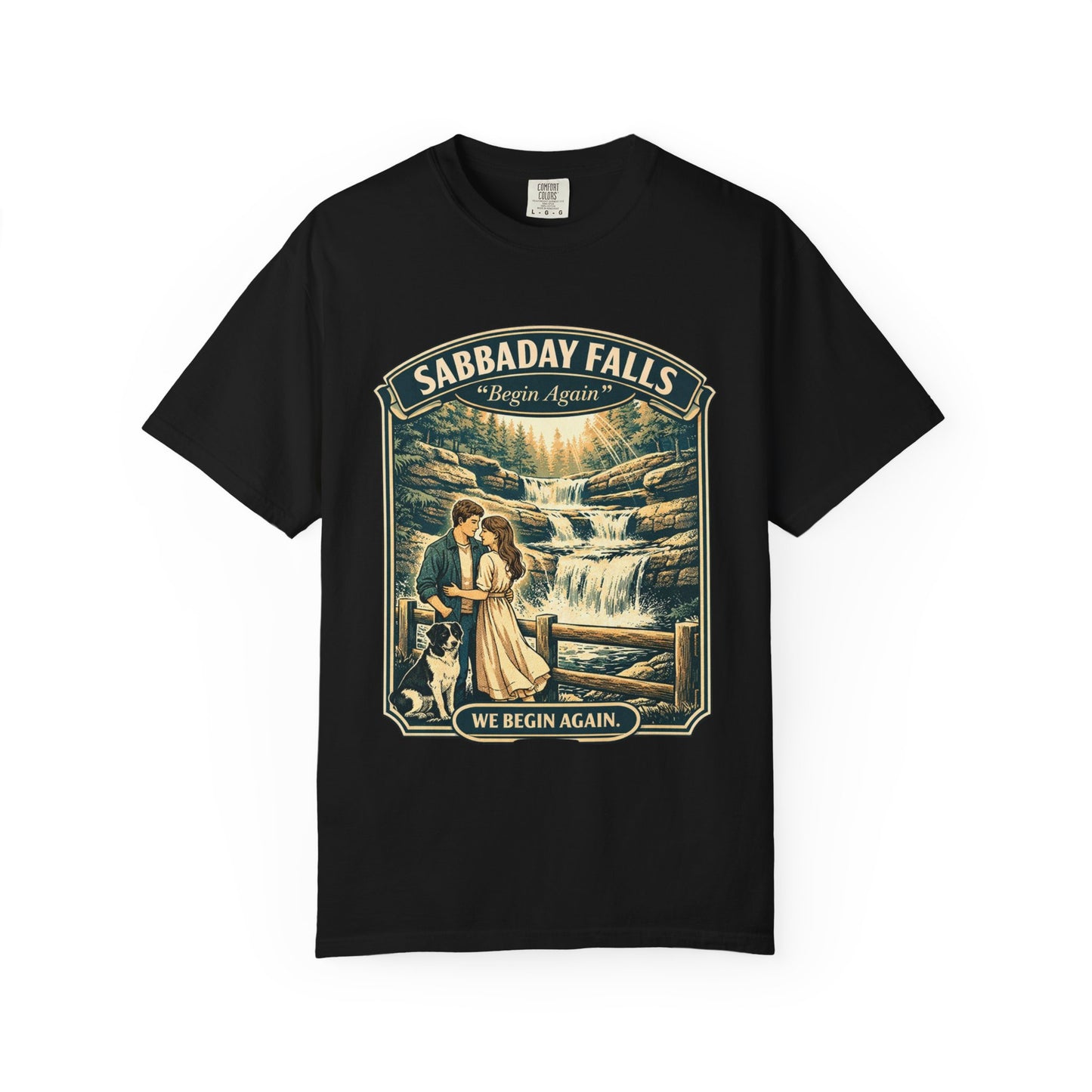 Sabbaday Falls 'We Begin Again' Vintage Nature T-Shirt