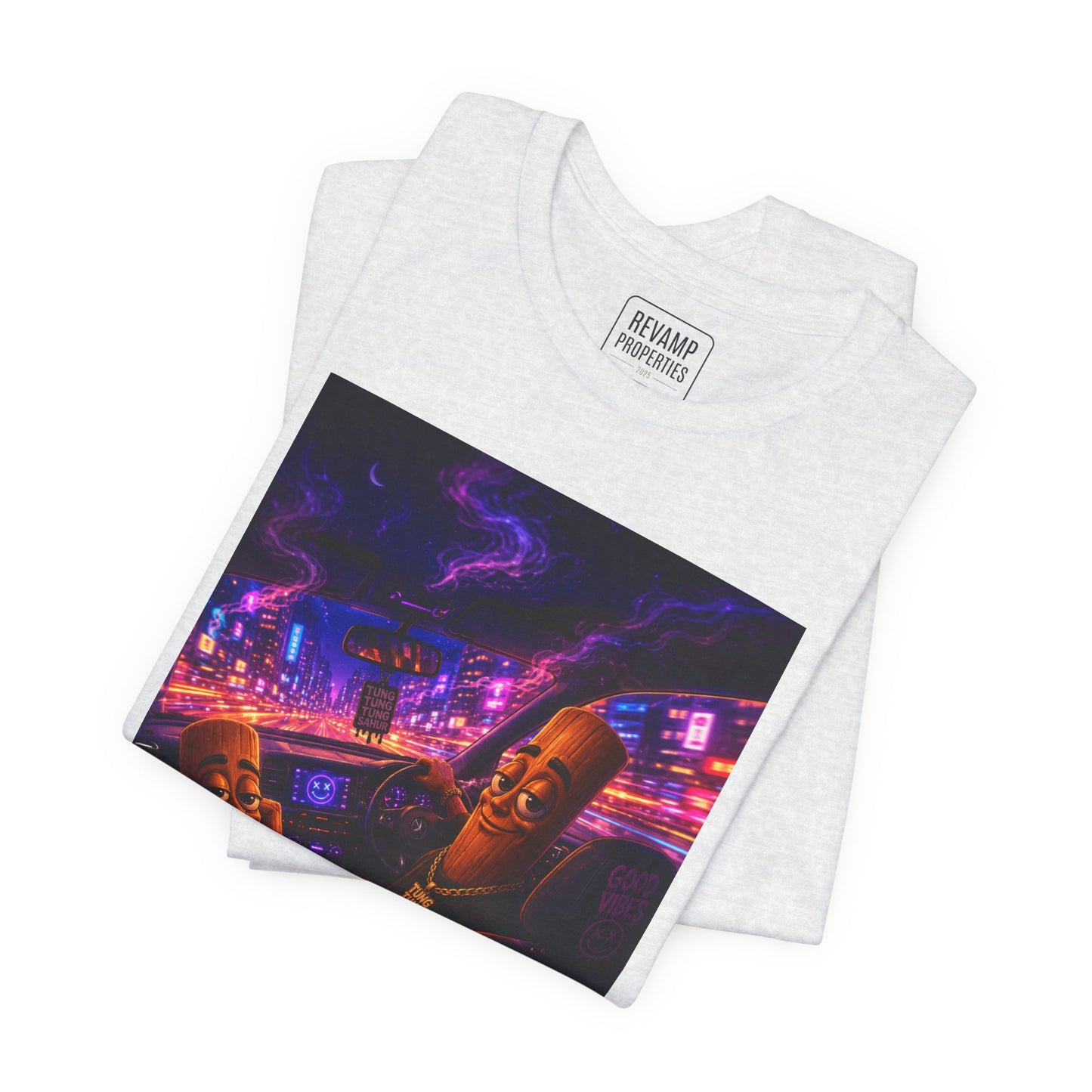 Tung Tung Tung Sahur Who Ride Like Us T-Shirt — Night Cruise Vaporwave Graphic Tee