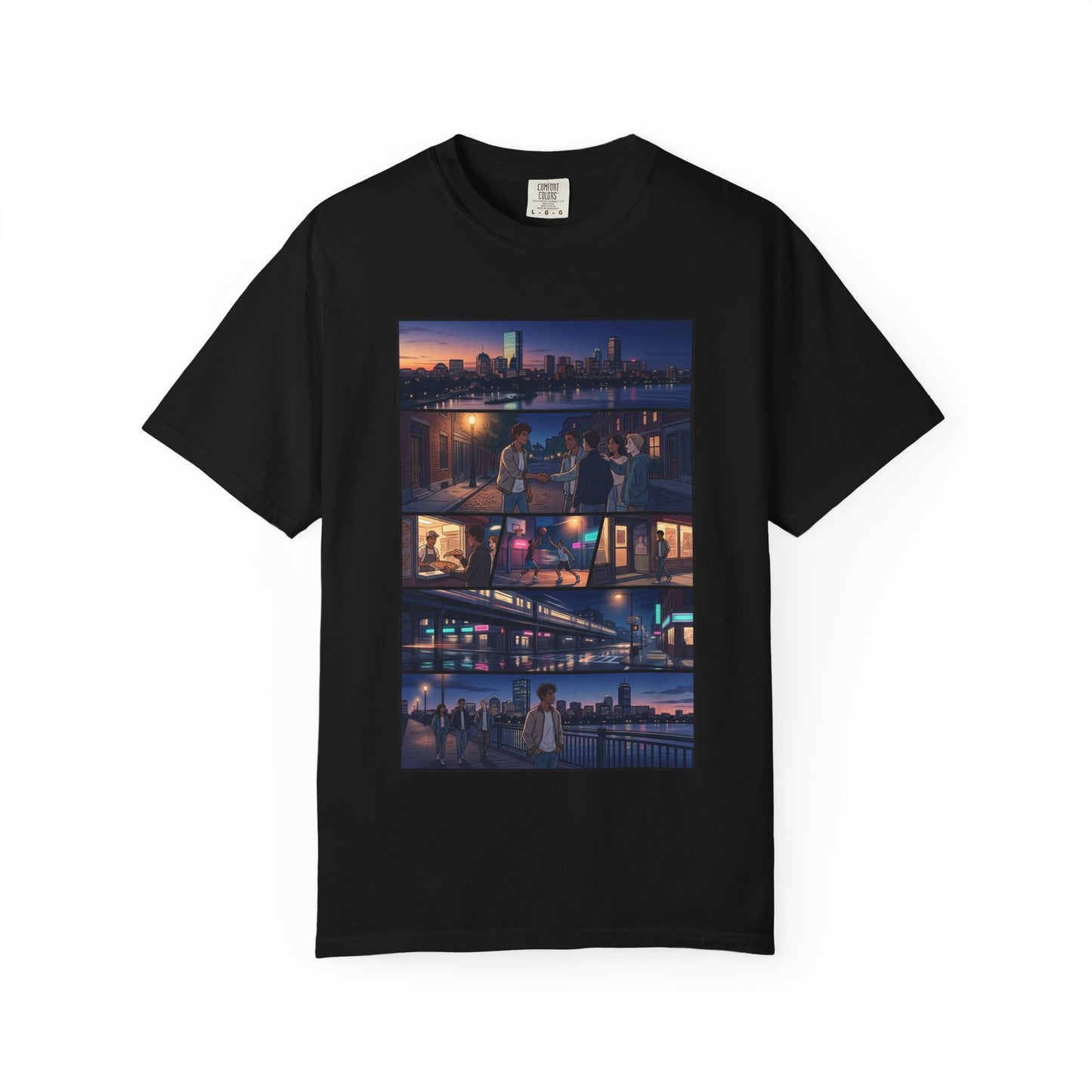 Boston: Built Different - City Nights Photo Collage T-Shirt