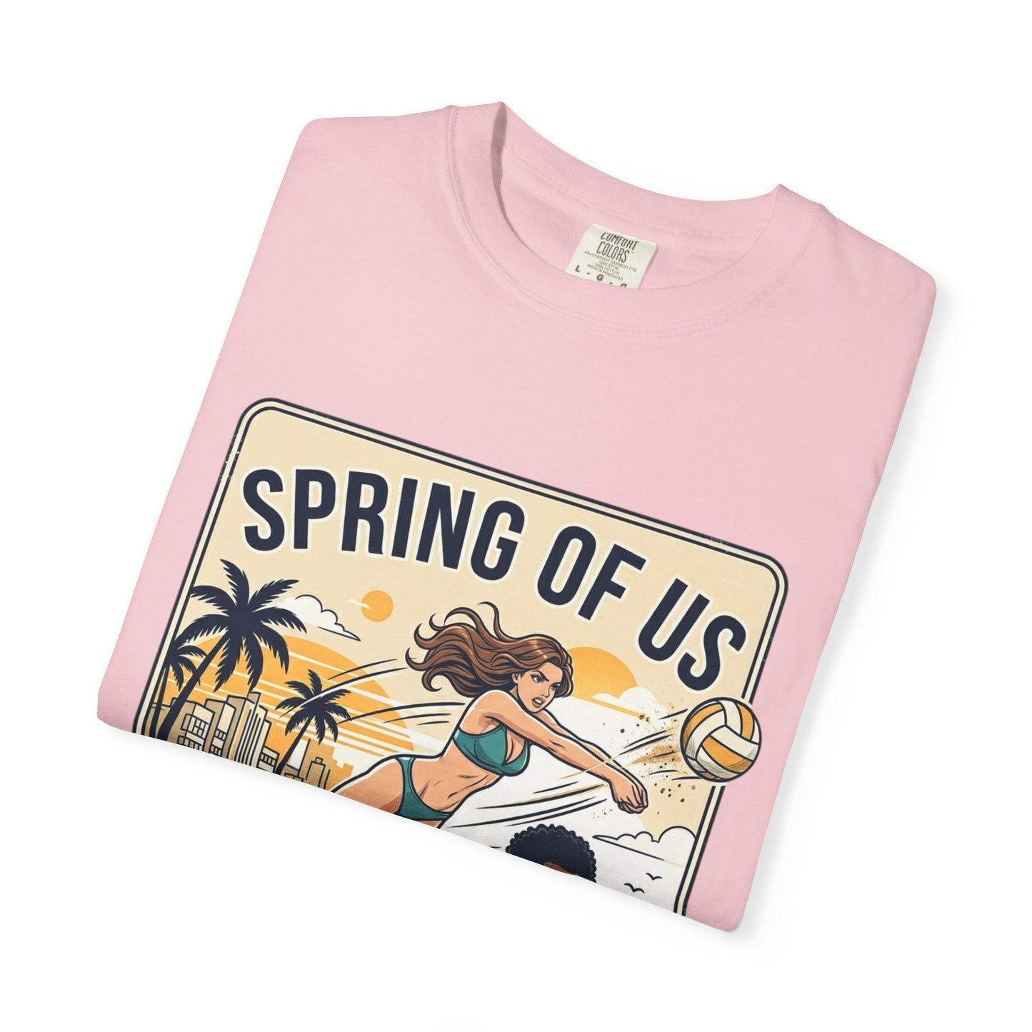 Spring of Us Beach Volleyball T-Shirt — Miami, Florida Retro Sun & Palm Tee