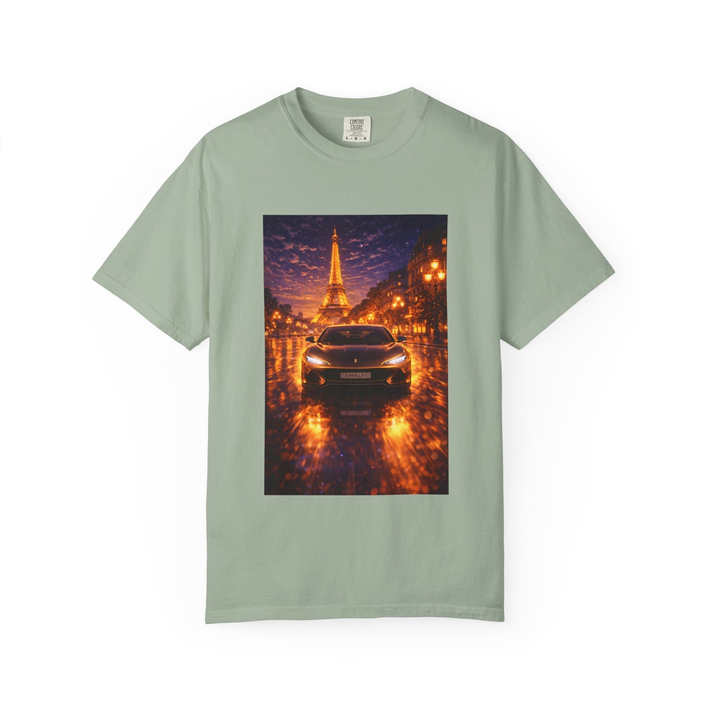 Paris Night Drive T-Shirt — Eiffel Tower Car Scene