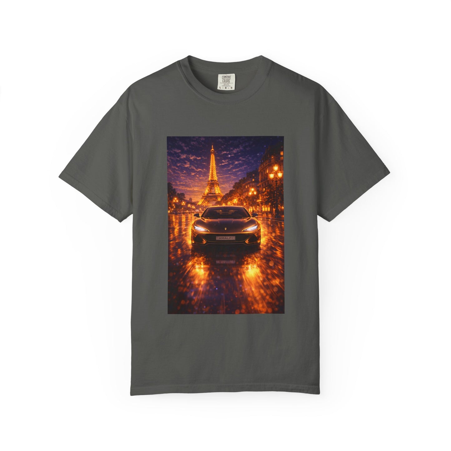 Paris Night Drive T-Shirt — Eiffel Tower Car Scene
