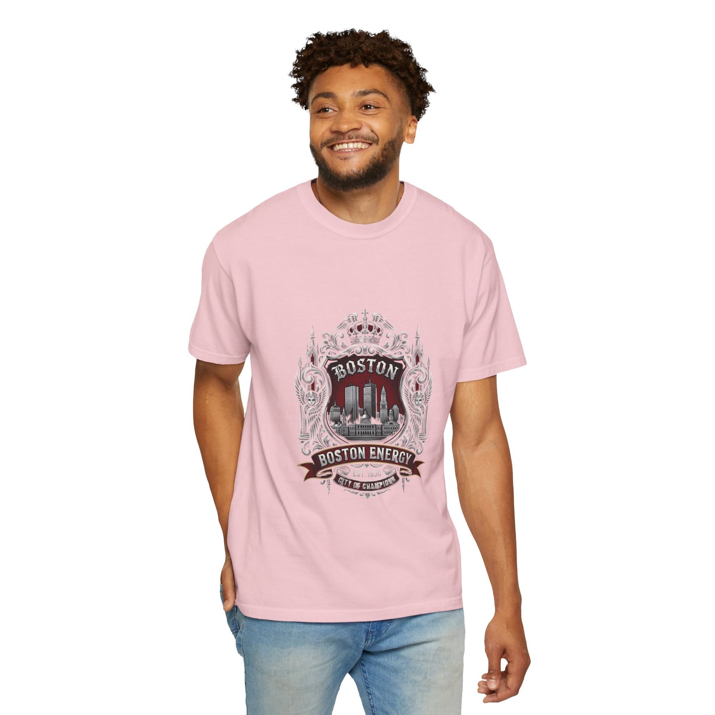 Boston Energy Vintage Crest T-Shirt — Retro City Skyline Tee