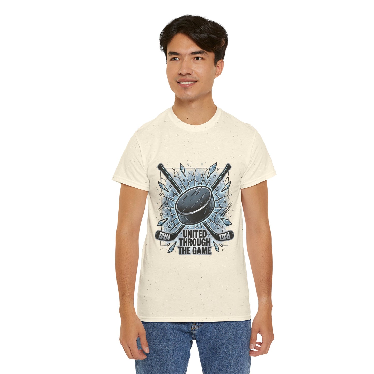 Hockey T-Shirt — "United Through the Game" Graphic Tee
