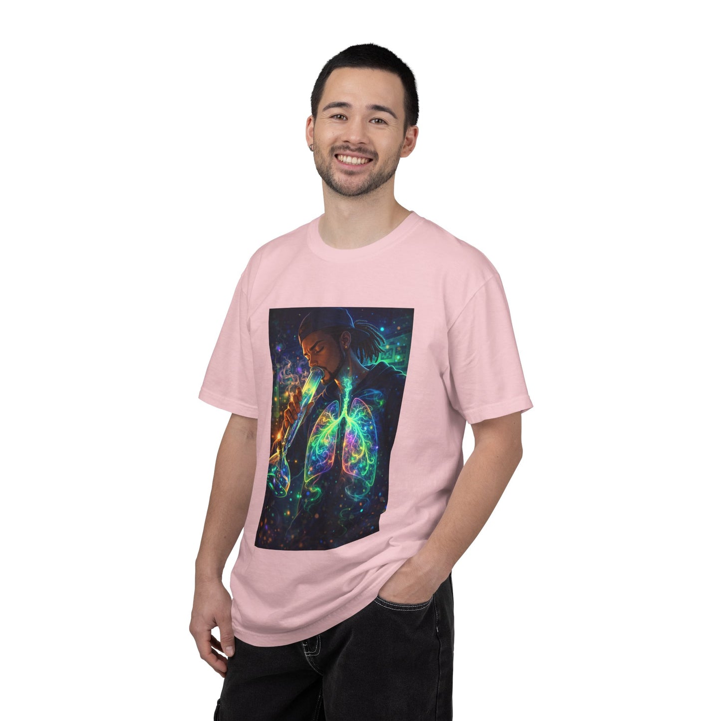 Cosmic Lungs T-Shirt — Neon Anatomical Art Tee