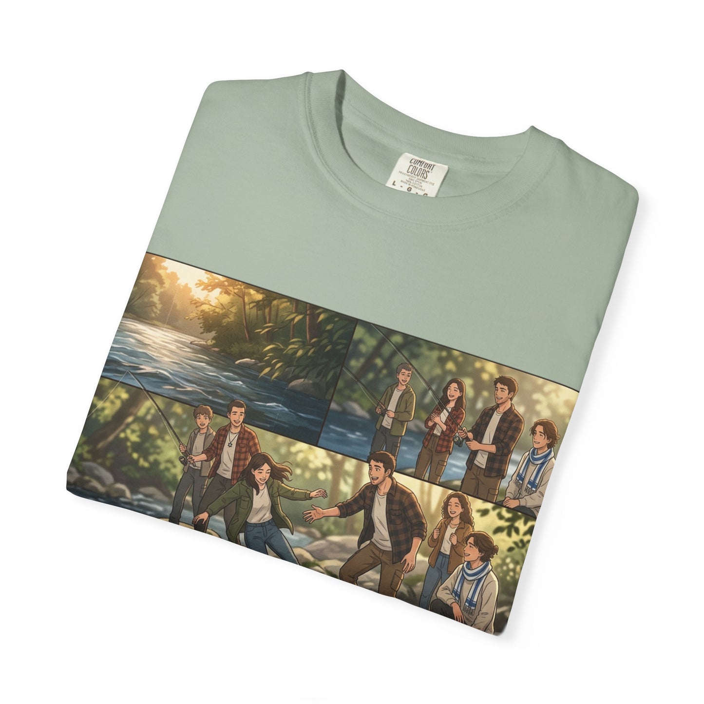 Band Photo Collage T-Shirt – Retro River Scene Crew Tee