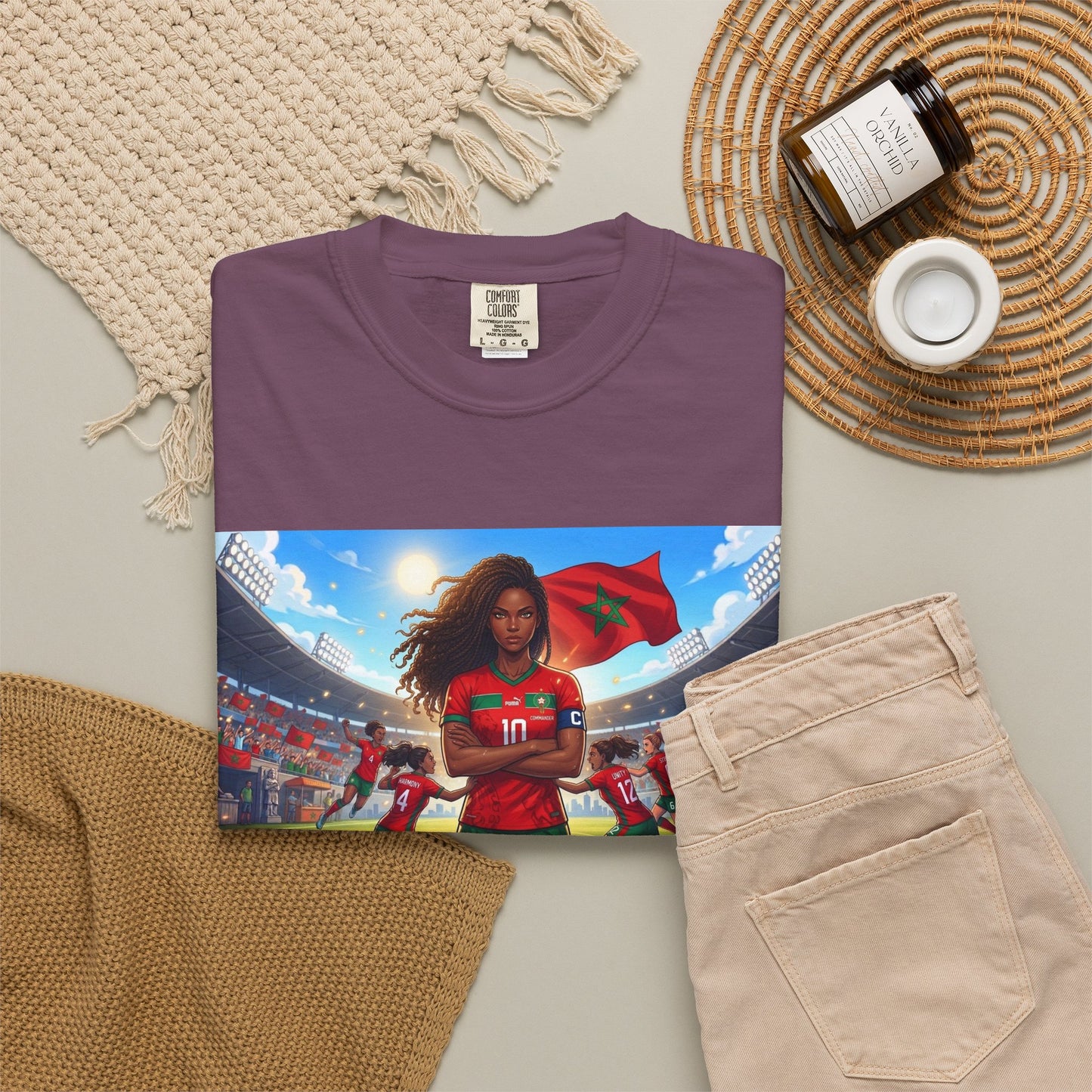 Morocco Soccer Champion Graphic T-Shirt — Inspiring Women’s Football Stadium Design
