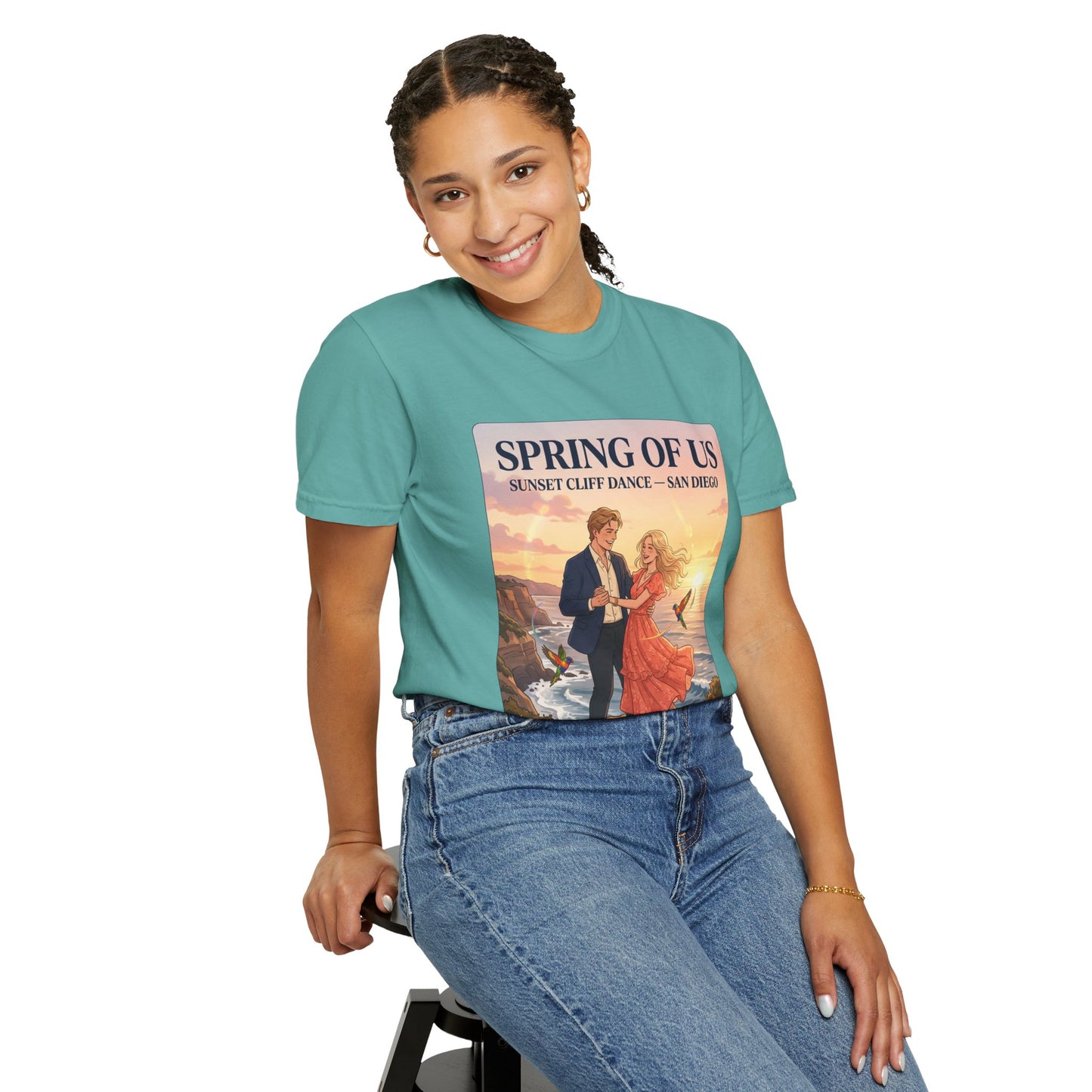 Spring of Us T‑Shirt — Sunset Cliff Dance San Diego Vintage Romance Tee
