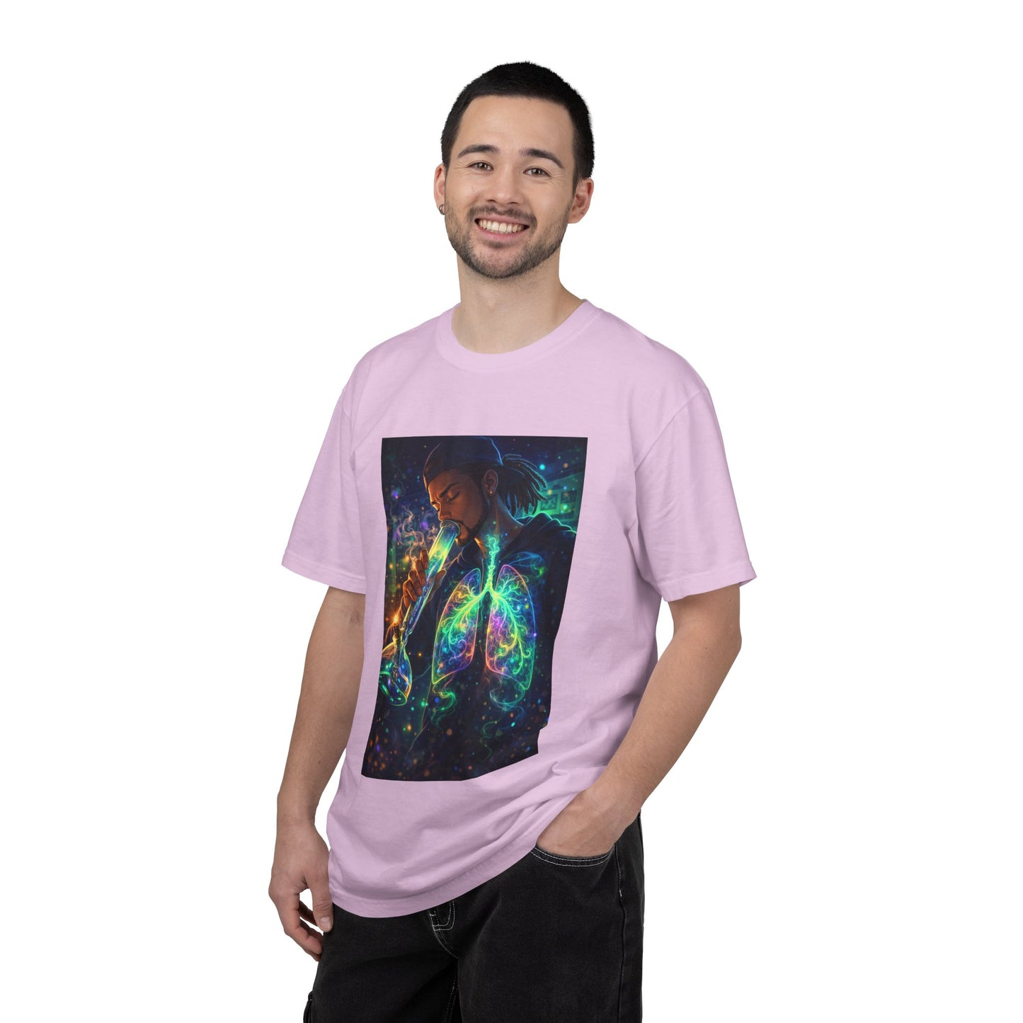 Cosmic Lungs T-Shirt — Neon Anatomical Art Tee