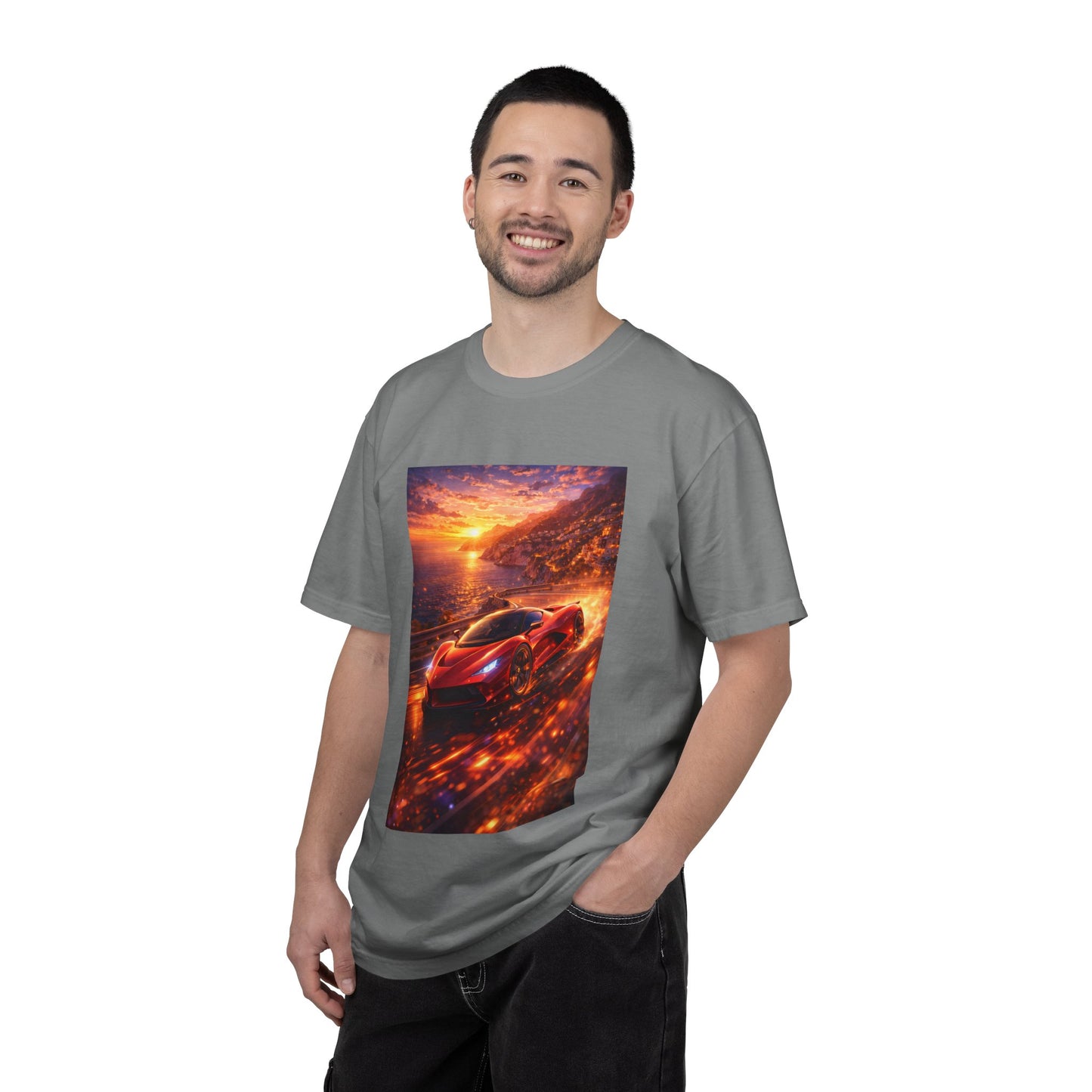 Ferrari F80- Amalfi Coast, Italy - T‑Shirt — Red Sports Car Print