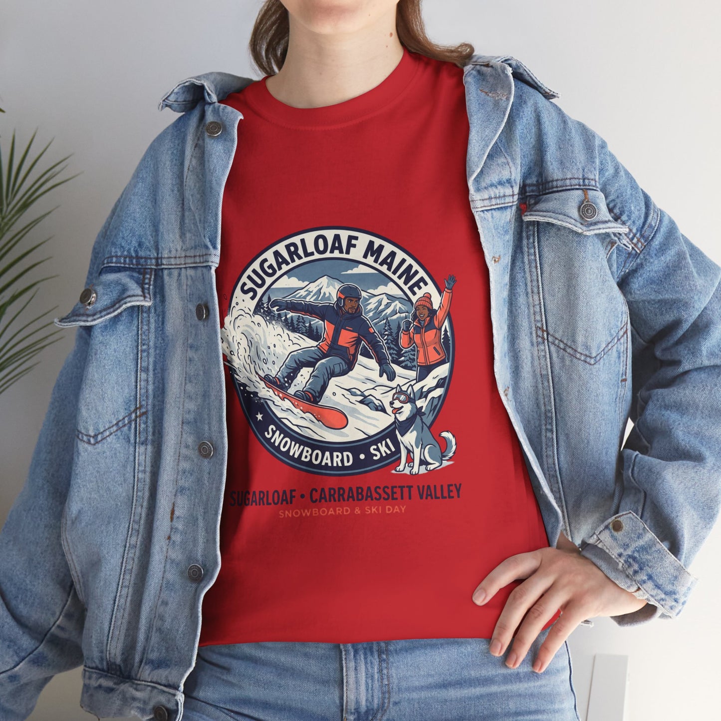Sugarloaf Maine Snowboard & Ski T‑Shirt — Sugarloaf‑Carrabassett Valley Retro Graphic Tee