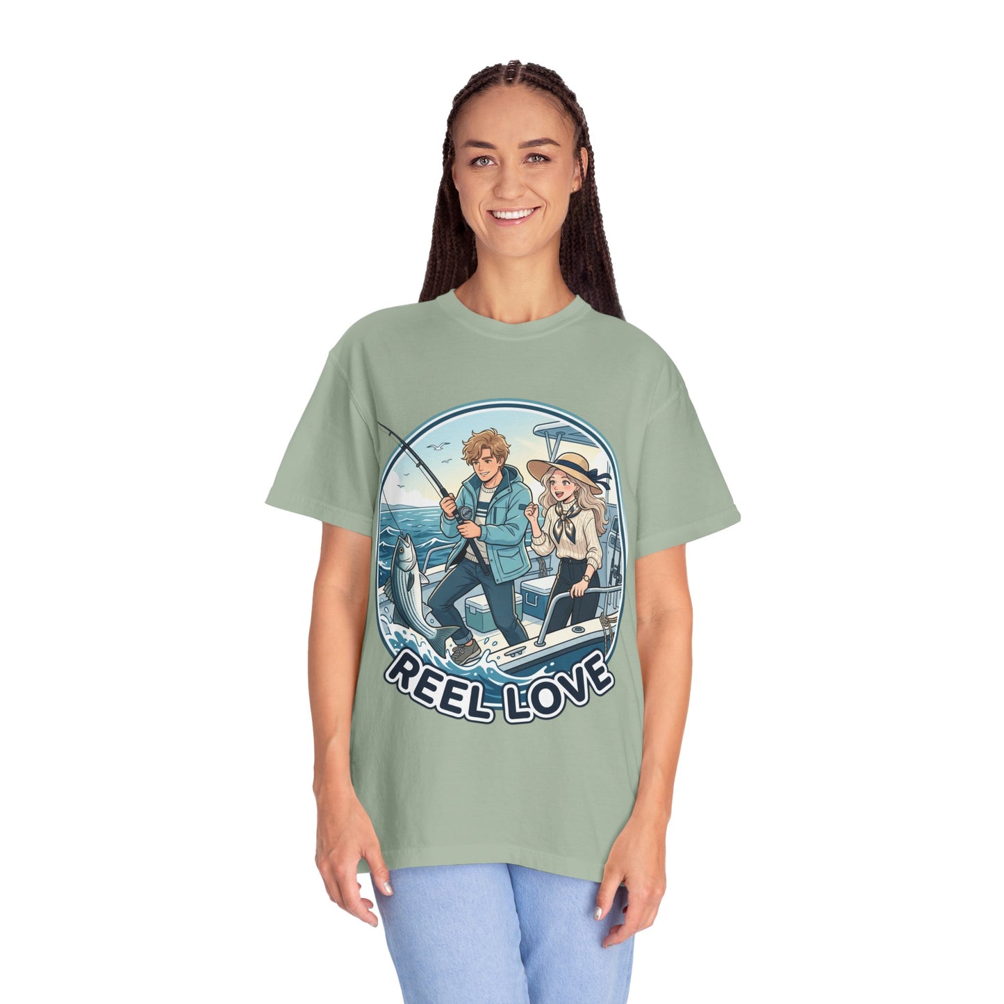 Reel Love Fishing T-Shirt — Cute Couple Anglers Graphic Tee