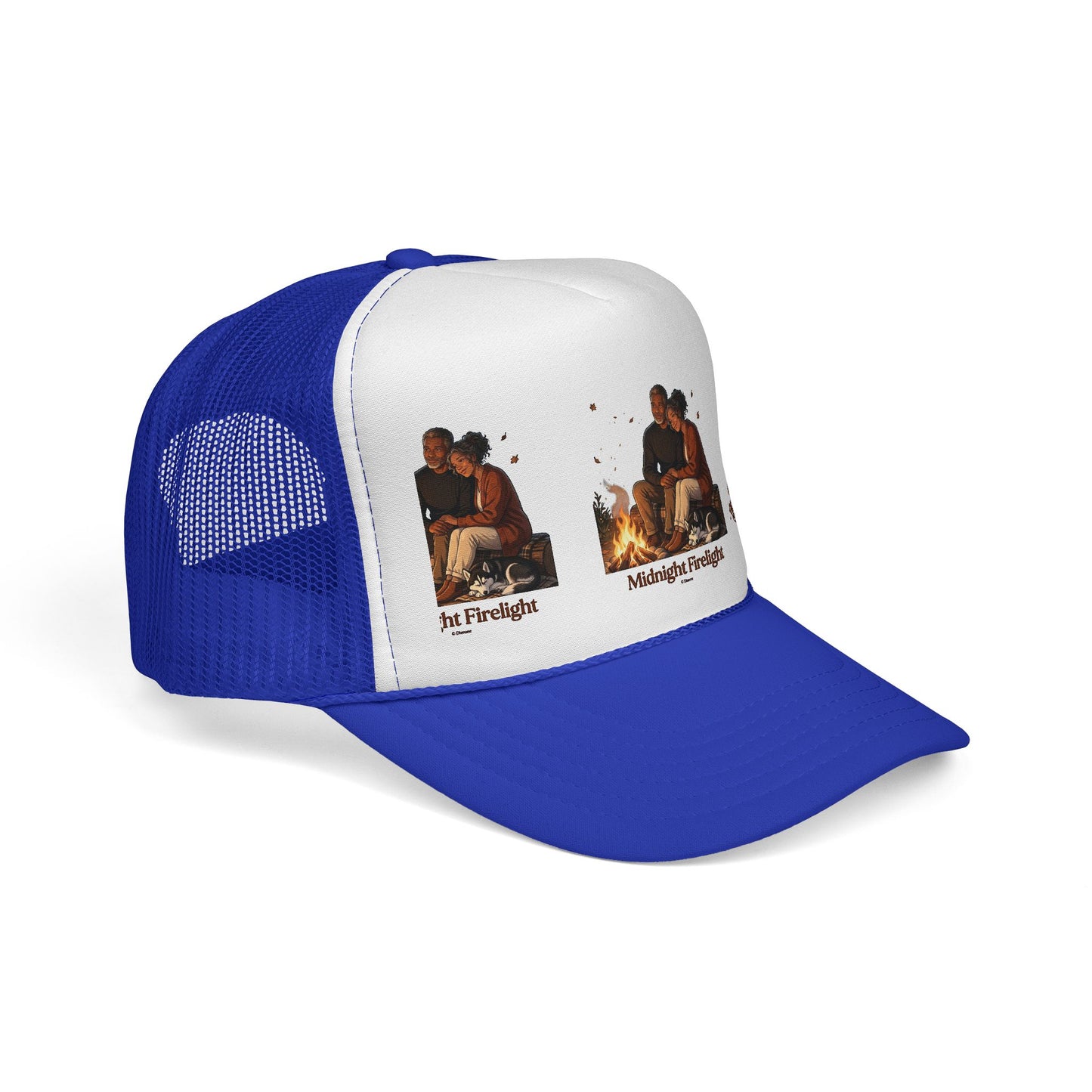 Trucker Cap — 'Midnight Firelight' Campfire Graphic Hat