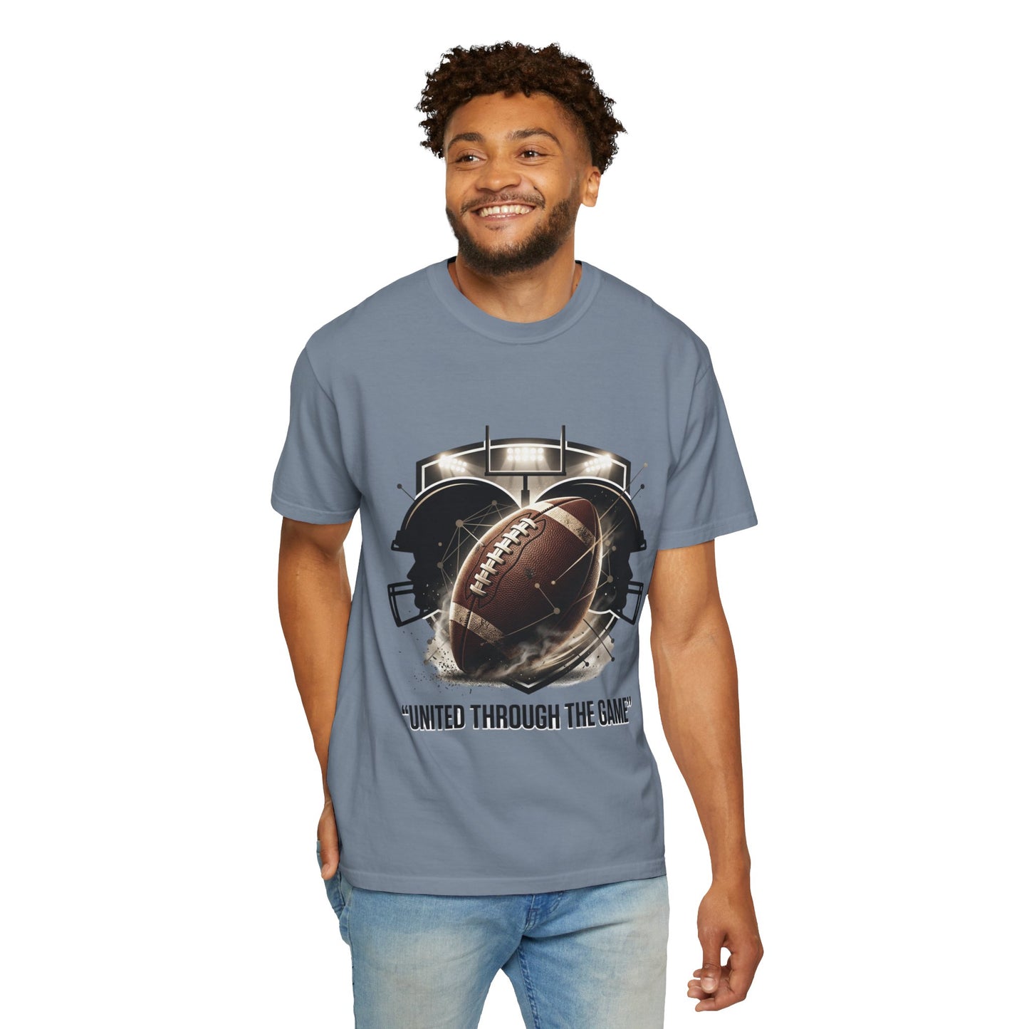 Football T-Shirt — "United Through the Game" Team Spirit Tee