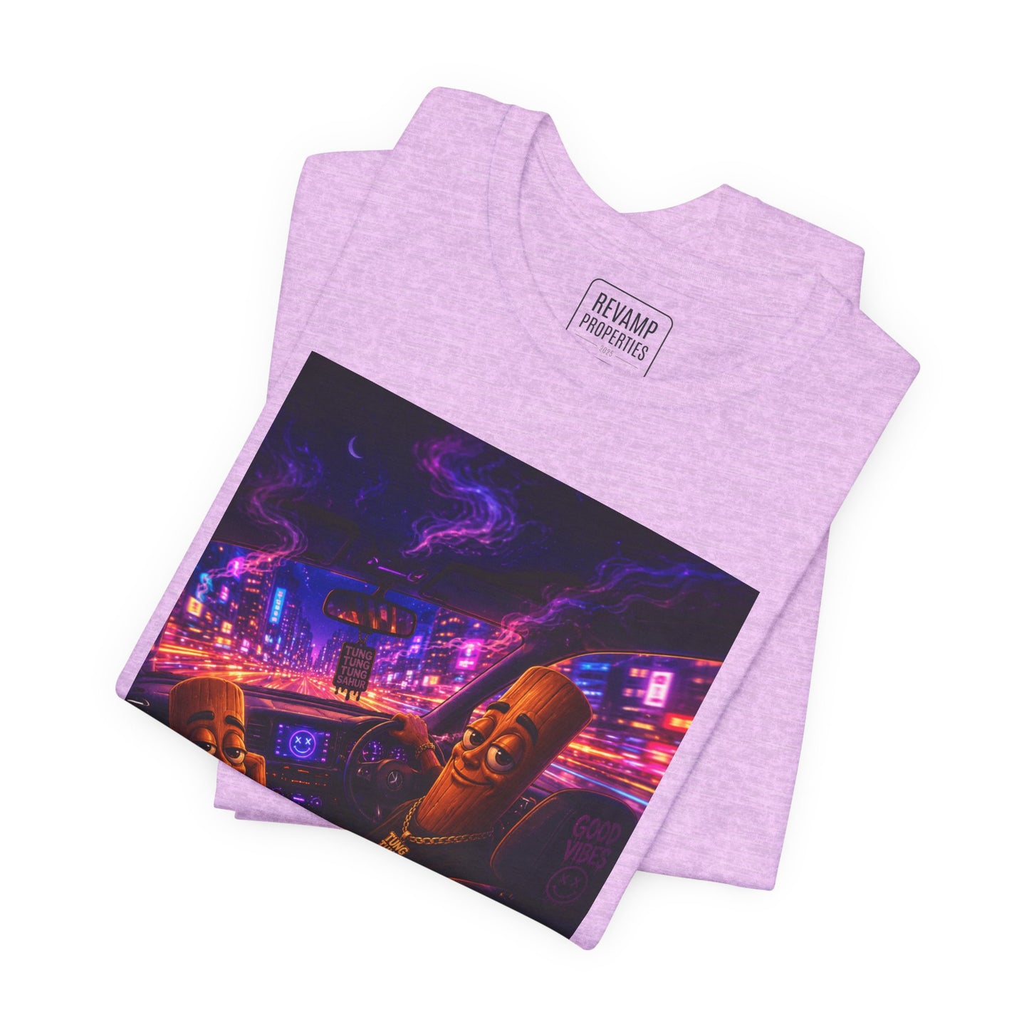 Tung Tung Tung Sahur Who Ride Like Us T-Shirt — Night Cruise Vaporwave Graphic Tee