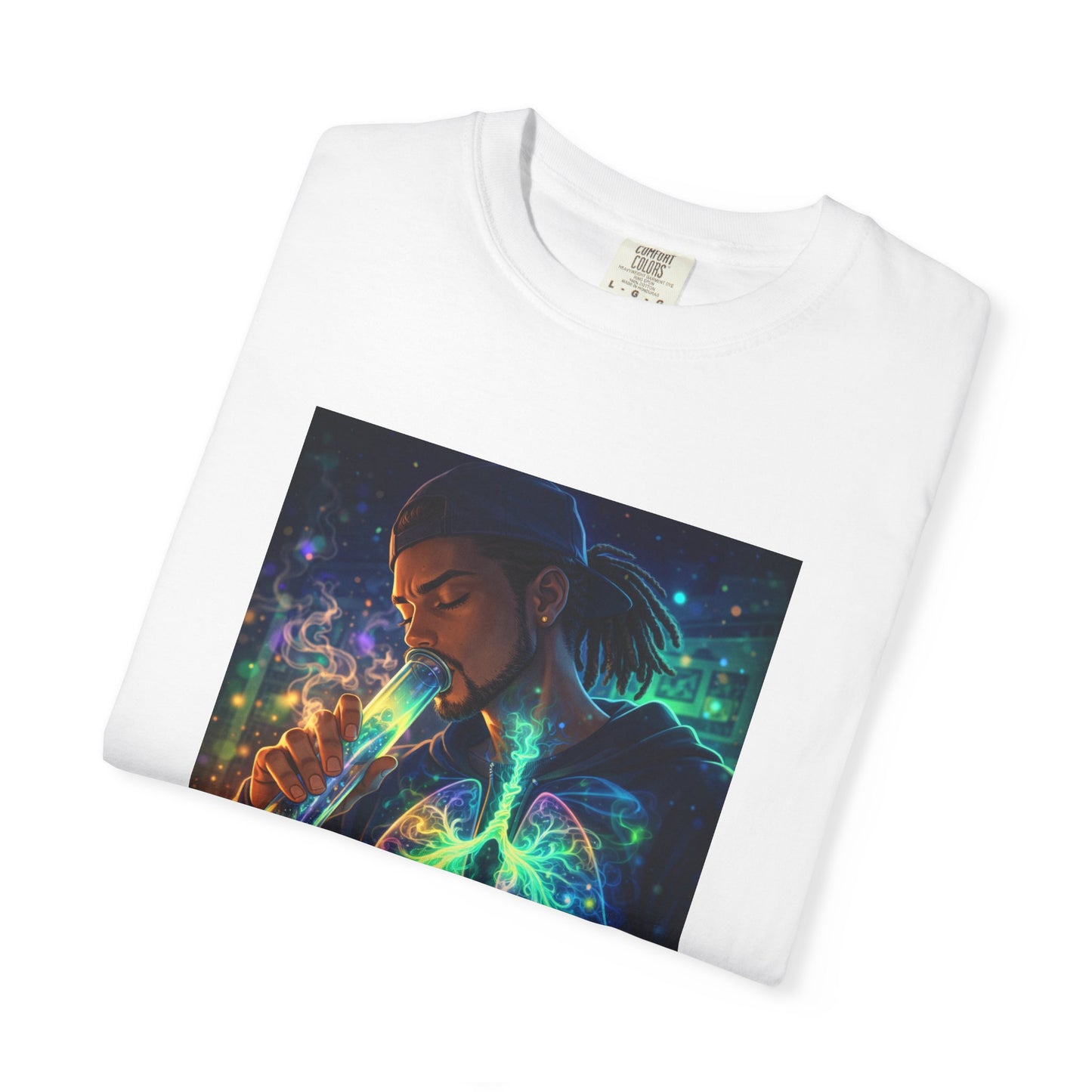 Cosmic Lungs T-Shirt — Neon Anatomical Art Tee