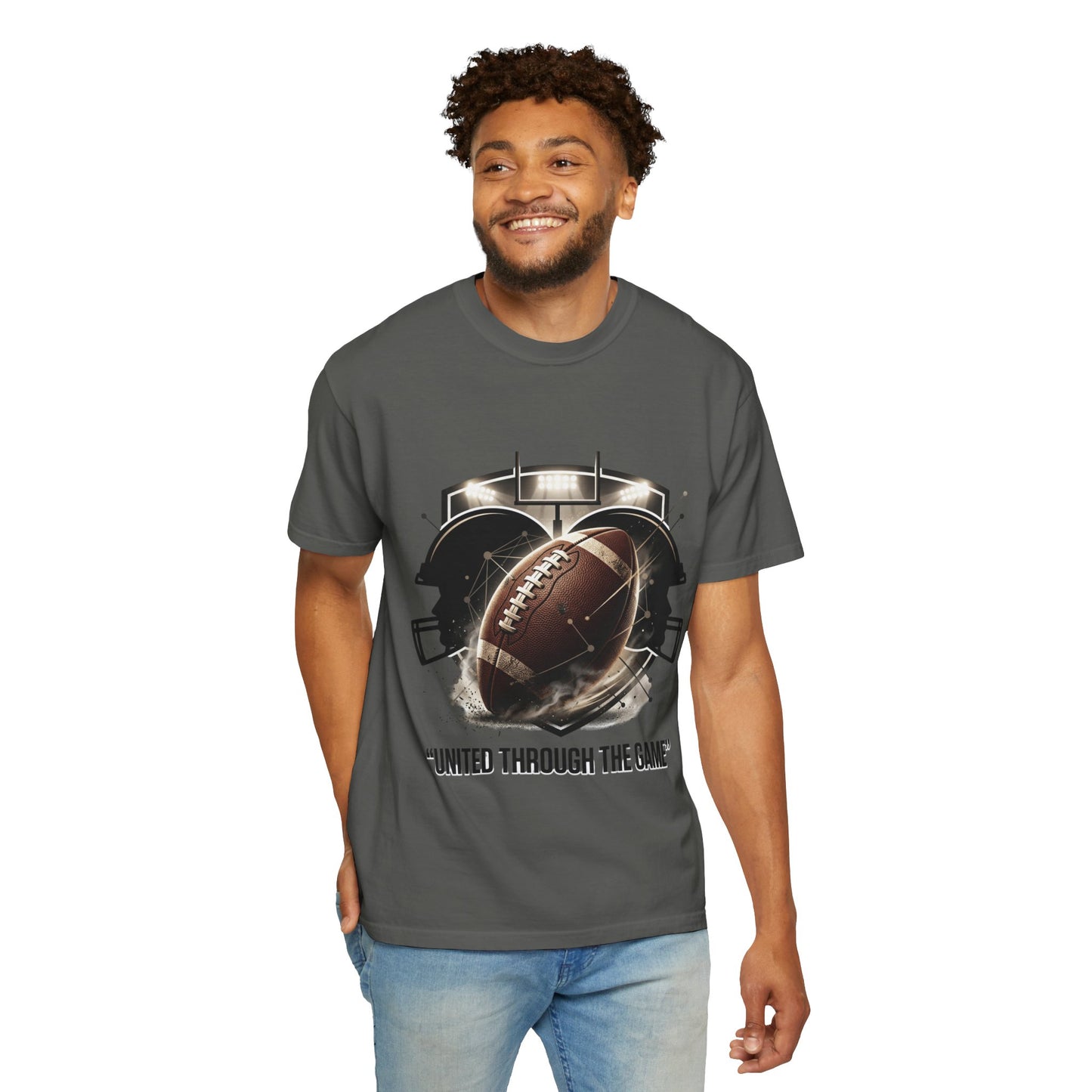 Football T-Shirt — "United Through the Game" Team Spirit Tee