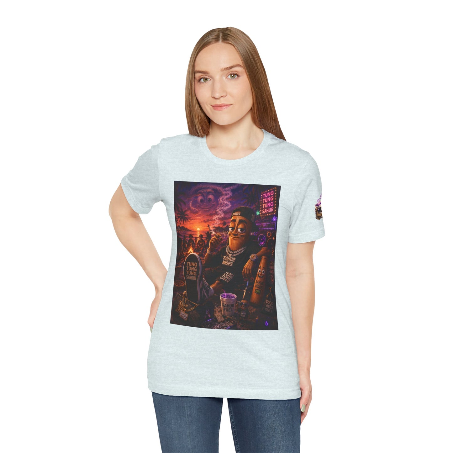 Tung Tung Tung Sahur T-Shirt — "Summertime Vibes" Retro Beach Party Graphic Tee