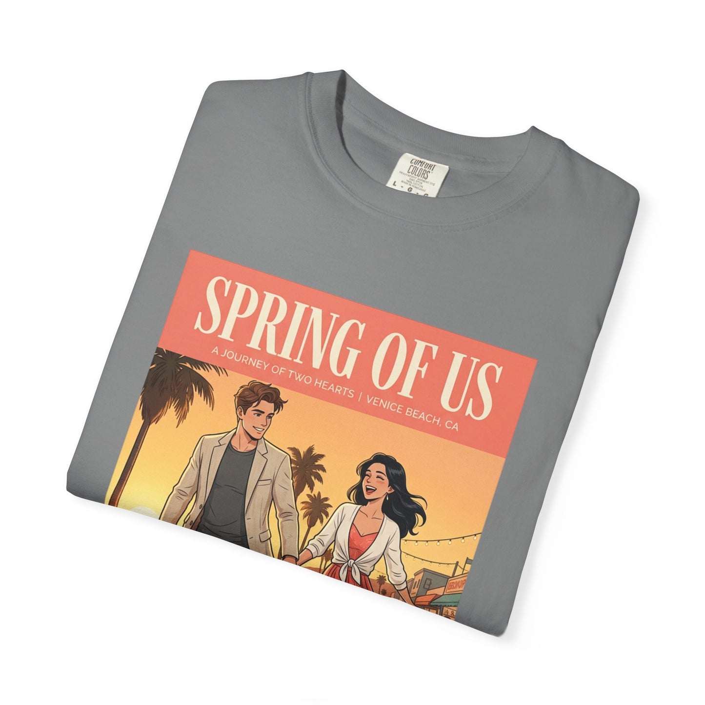 Spring of Us T-Shirt — Vintage Romantic Beach Couple Graphic Tee