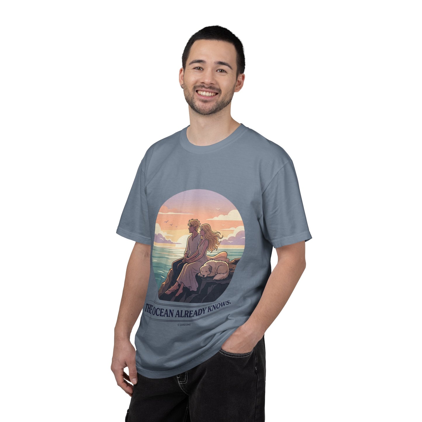 Ocean Sunset Graphic T-Shirt — "The Ocean Already Knows"