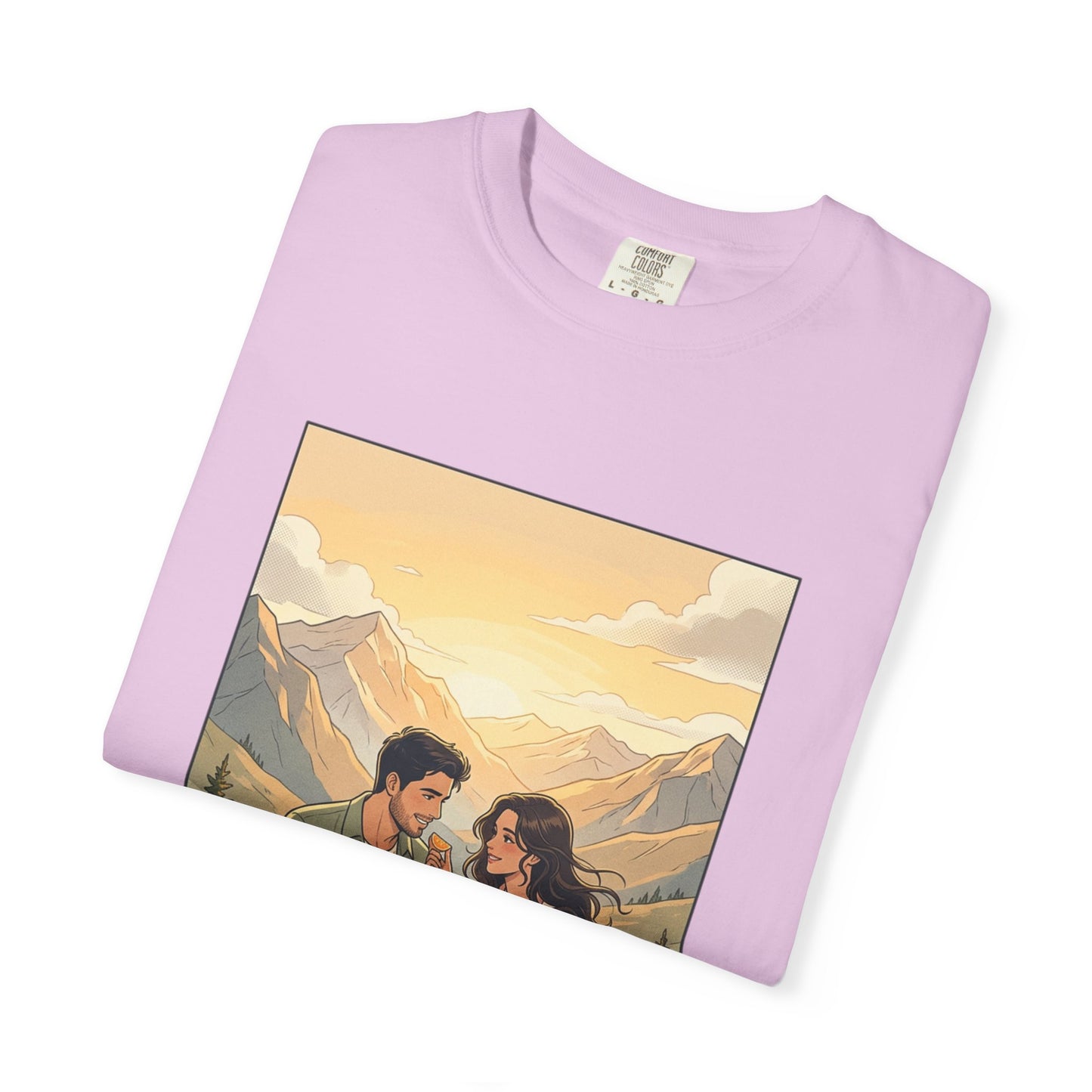 Couples Mountain Picnic T-Shirt — 'Opening Up' Scenic Graphic Tee
