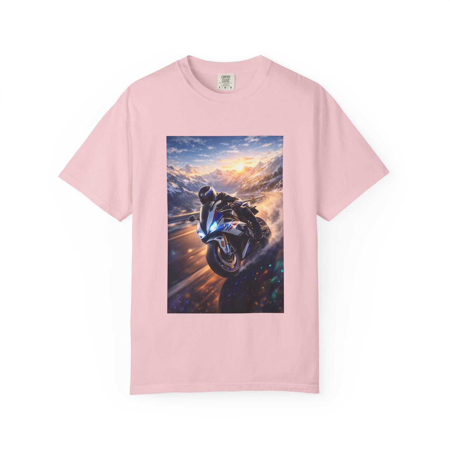 BMW S1000RR ALPINE GHOST RIDE - T‑Shirt — Sportbike Skyline Graphic Tee