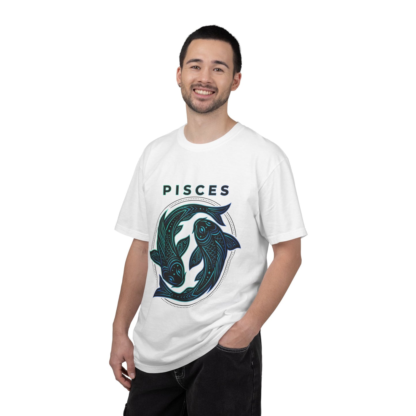Pisces Zodiac T-Shirt — Artistic Twin Fish Astrology Tee